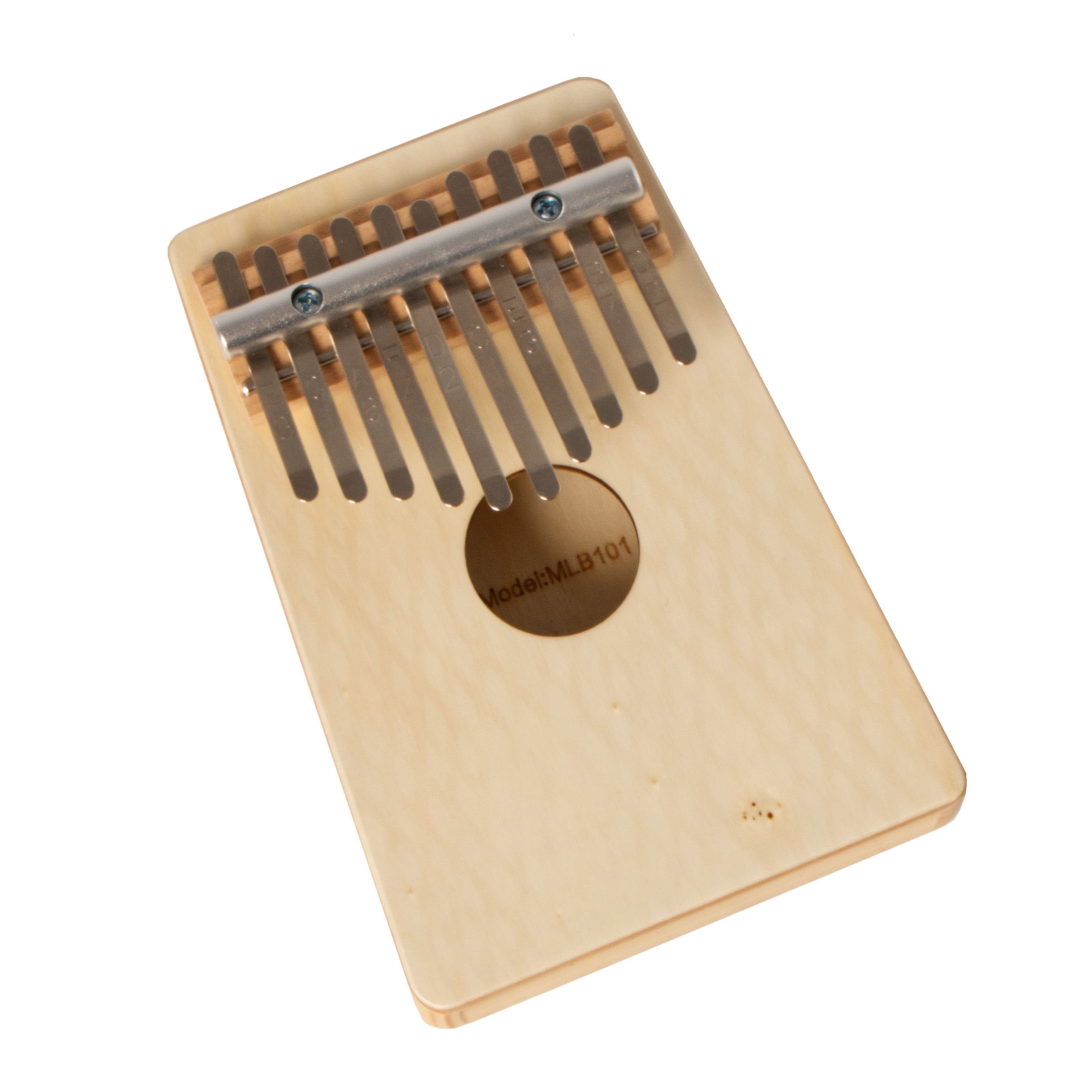 FAME Kalimba,FK-2 Kalimba 10 Noten, Solid Wood, C-Dur Stimmung, Hochwertiger Federstahl, Inklusive Samtbeutel, Mikrofasertuch, Stimmschlüssel, Klarlackiertes Finish, Naturfarben, Kalimba, FK-2, Solid Wood Kalimba