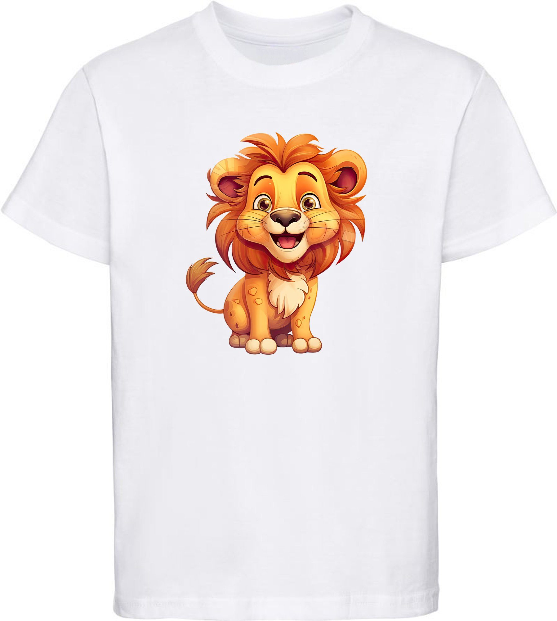 T-Shirt Kinder Wildtier Print Shirt bedruckt - Baby Löwe