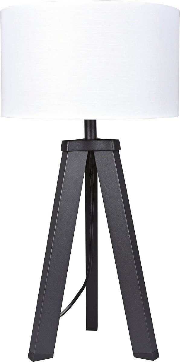 Deckenfluter, LED, Tischleuchte Tischleuchte, MeLiTec Stoffschirm, weiß, skandinavisch, schwarz T168-1,