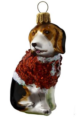 Hamburger Weihnachtskontor Christbaumschmuck Beagle Mannequin, Dekohänger - mundgeblasen - handdekoriert