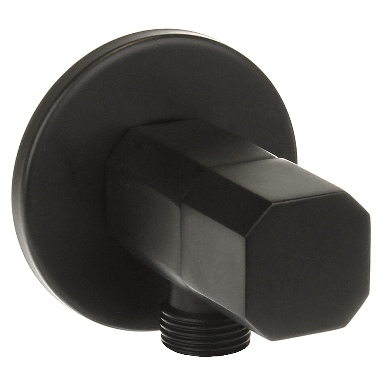 Sanixa Eckventil inkl. Rosette Eck-Regulierventil Ventil Bad Küche Anschlussventil, (Anschluss Spülbecken Waschbecken Armatur, Absperrventil), Eckventil Messing 1/2 x 3/8 Zoll schwarz matt eckig inkl. Rosette