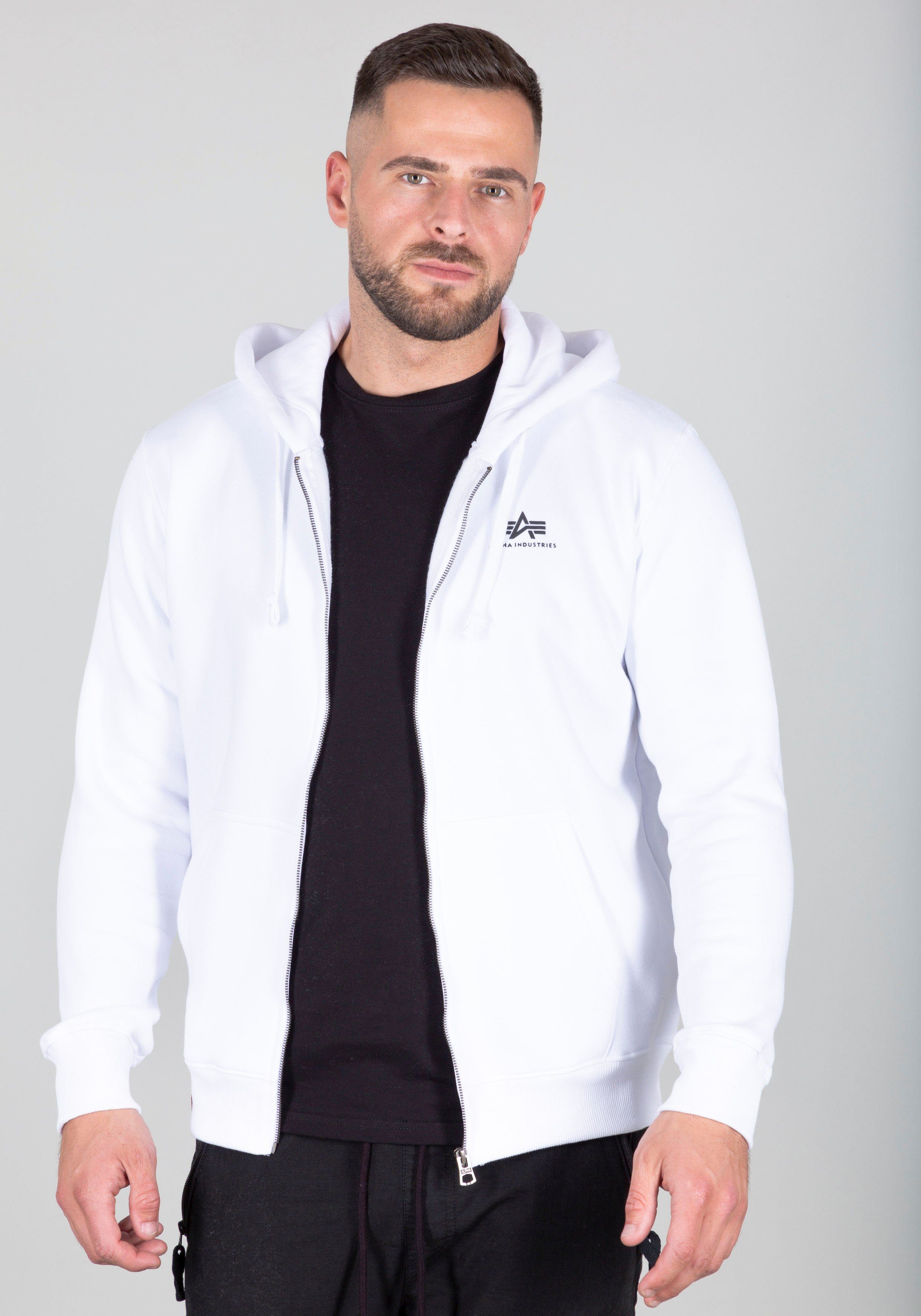 Alpha Industries Kapuzensweatjacke Basic Zip Hoody SL white | Zip Hoodies