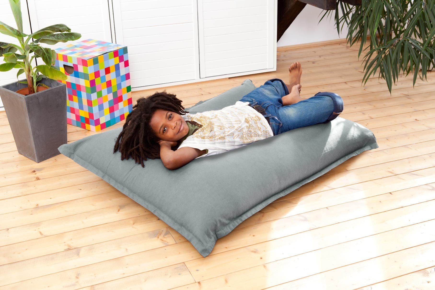 Smoothy Sitzsack SMOOTHY Riesensitzsack XL für Kinder & Erwachsene - Sitzsack Baumwolle (XL 250 Liter, Junior-Sitzkissen Sessel), für Kinder & Erwachsene 140 x 110 cm