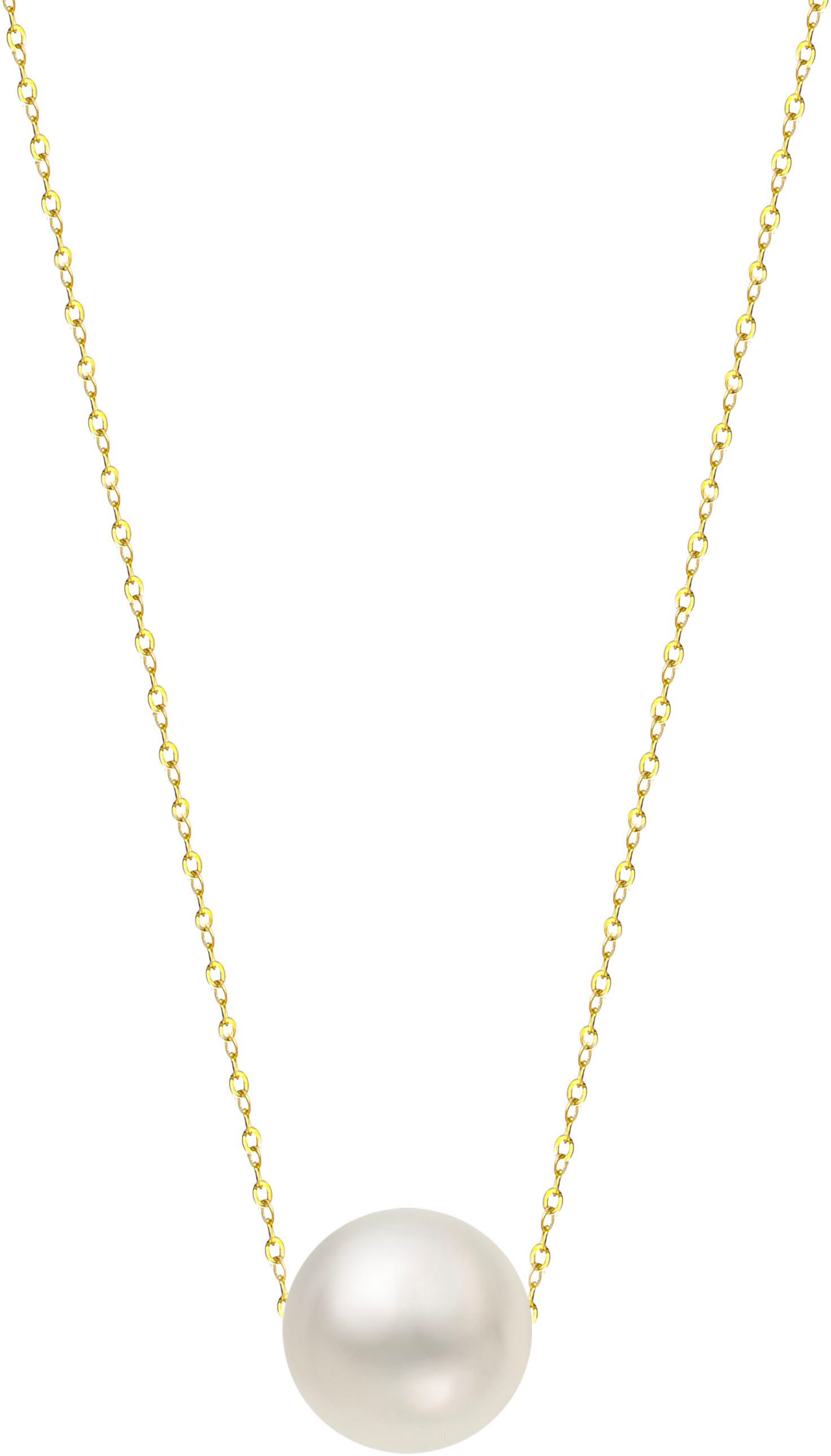 Firetti Kette mit Anhänger Schmuck Geschenk Gold 375 Halsschmuck Halskette schwebende Perle, mit Süßwasserzuchtperle