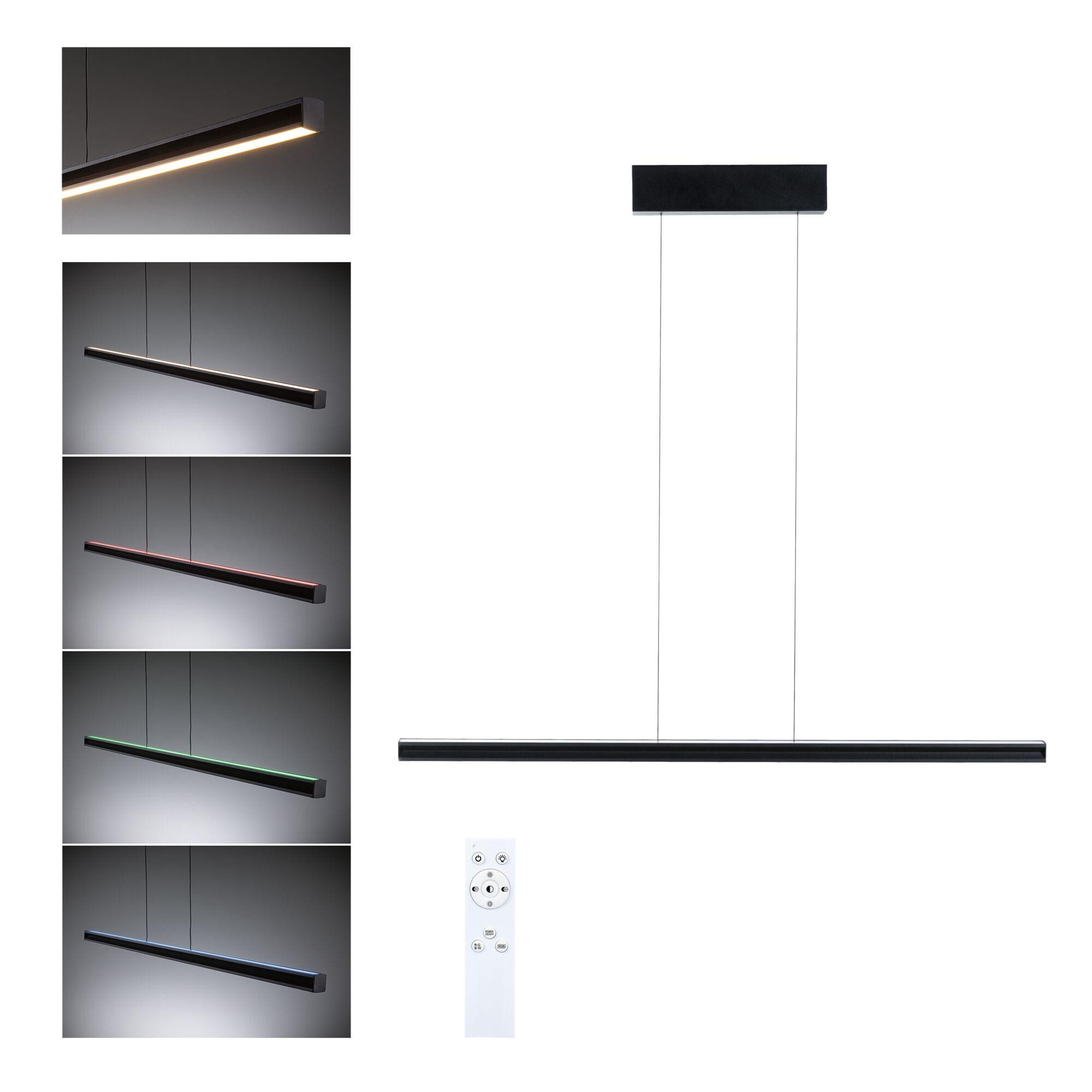 Paulmann LED Pendelleuchte LED Pendelleuchte Lesko RGBW+ dimmbar 1400lm / 120lm 19W / 3W Schwarz