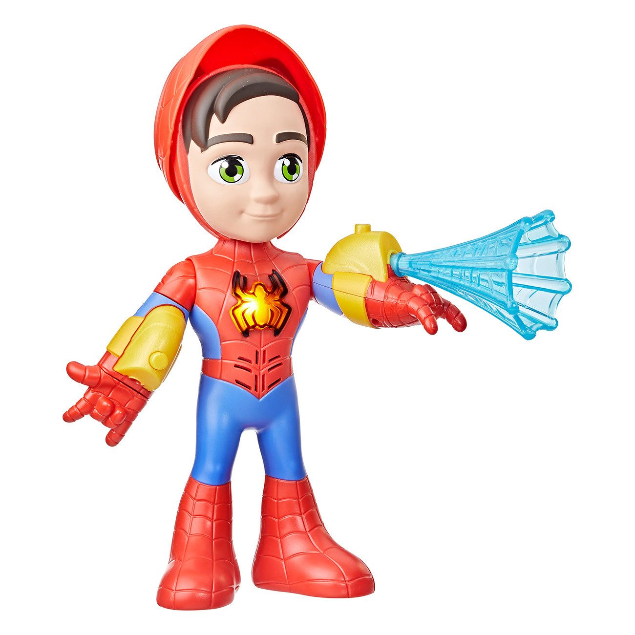 Hasbro Actionfigur Marvel Spidey and His Amazing Friends elektronischer Spidey, Spidey 25 cm groß, Elektronische, Accessoire mit Drehfunktion