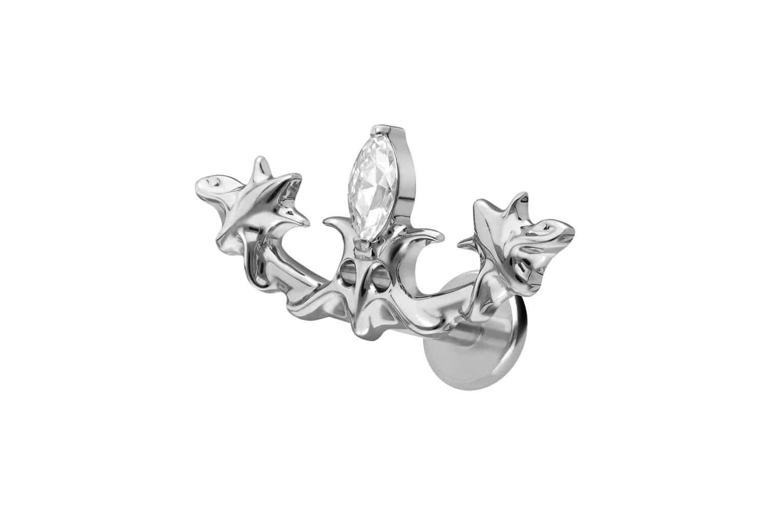 Piercing-Set Titan Labret mit Innengewinde GOTISCHES DESIGN