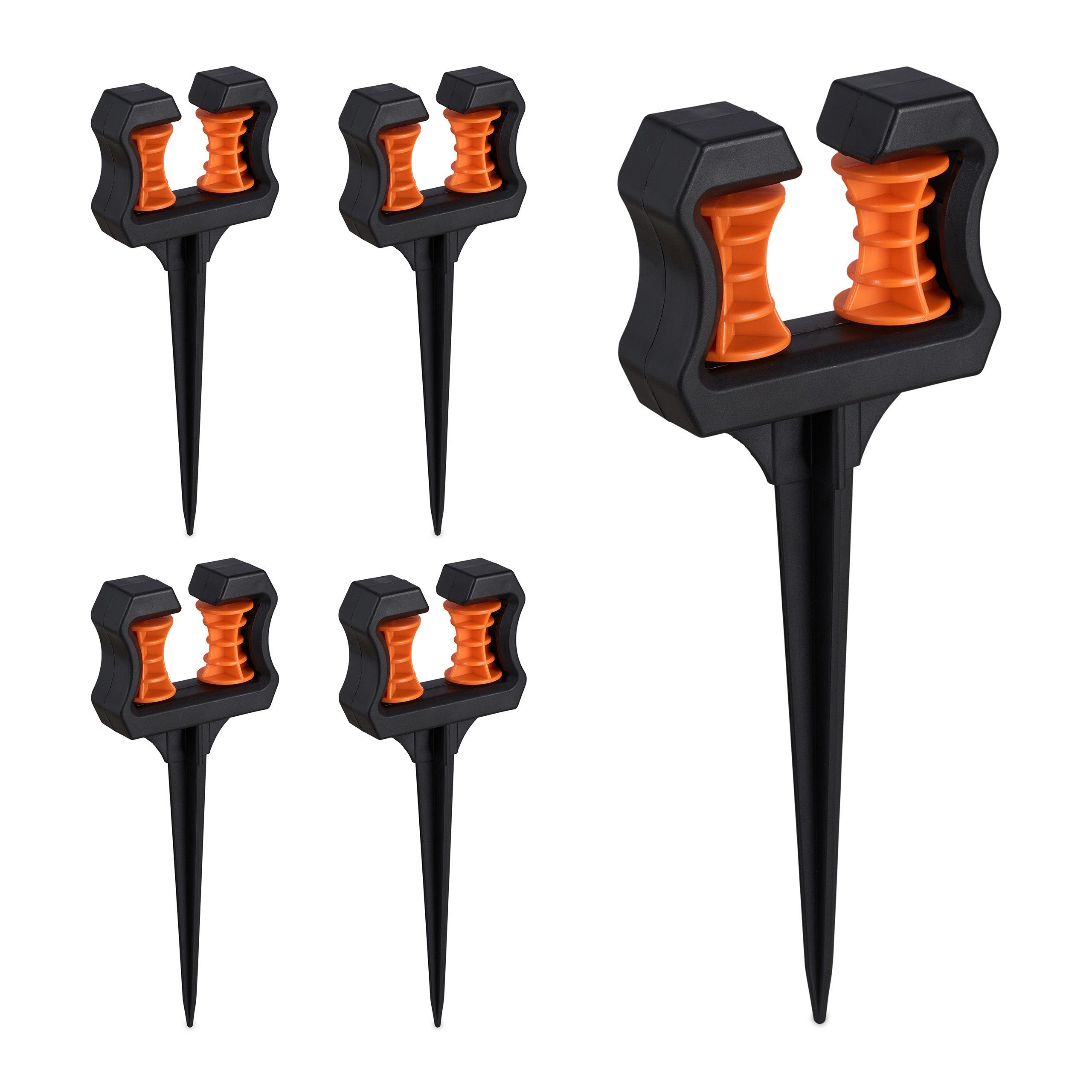 relaxdays Schlauchhalterung Schlauchführung mit Erdanker 5er Set, (5er Set)