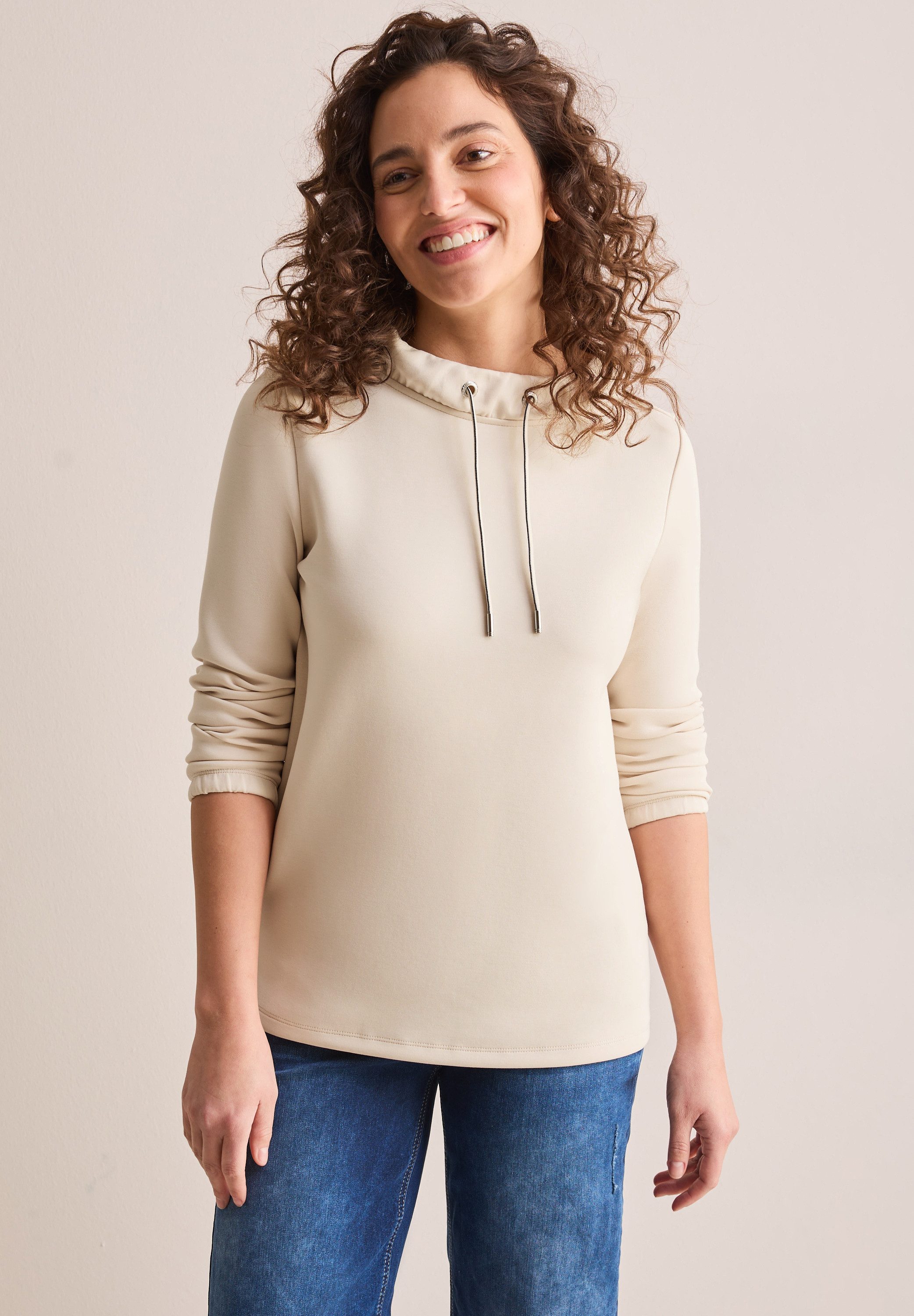 CECIL Langarmshirt aus softem Materialmix günstig online kaufen