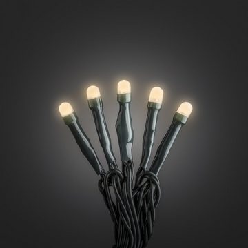 KONSTSMIDE LED-Lichterkette Micro gefrostet 20 bernsteinfarbene LED 1,33m grünes Kabel Indoor, 20-flammig