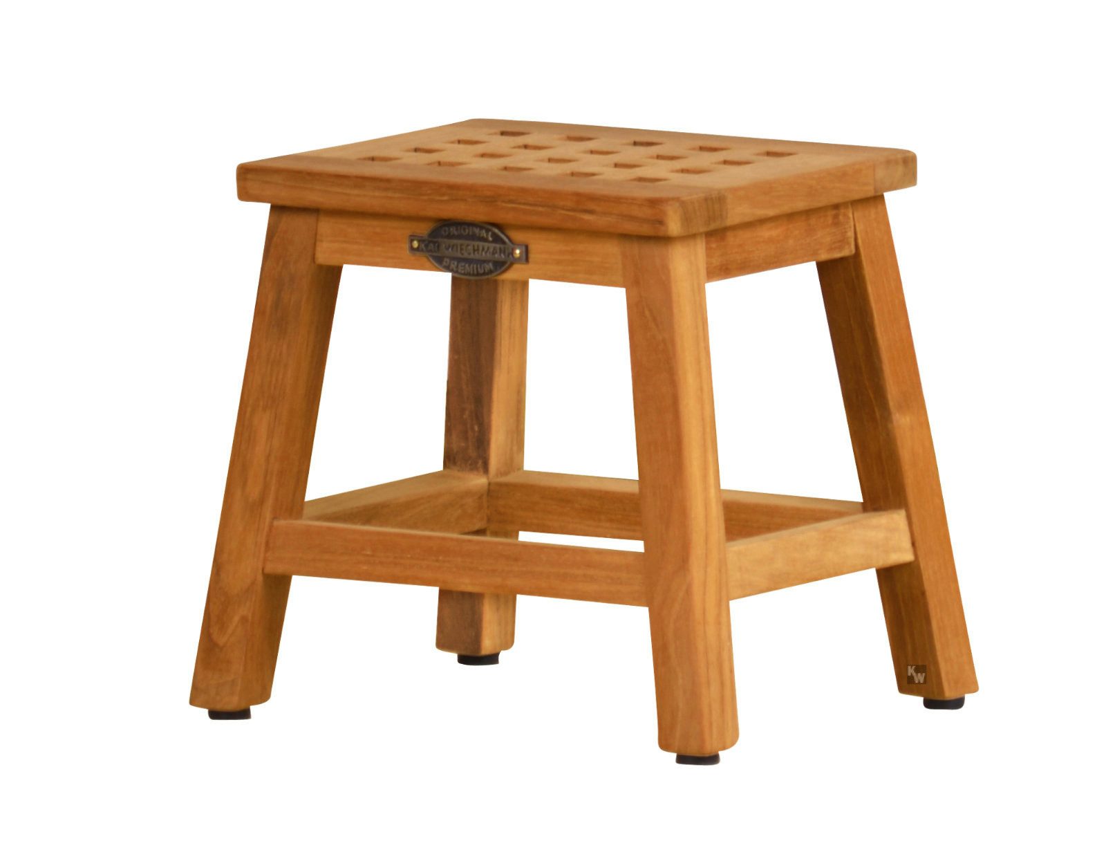 Kai Wiechmann Badhocker Holz Beistelltisch Loretta Premium, Massivholz Hocker, ohne sichtbare Schrauben, dekoratives Muster