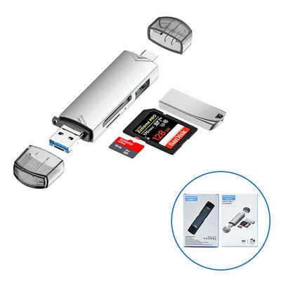 yozhiqu Speicherkartenleser 6-in-1 USB-C Typ-C SD/Micro SD/SDHC/SDXC OTG-Kartenleser, Speichern Sie Übertragungsdaten für Computer Mobiltelefon Tablet PC