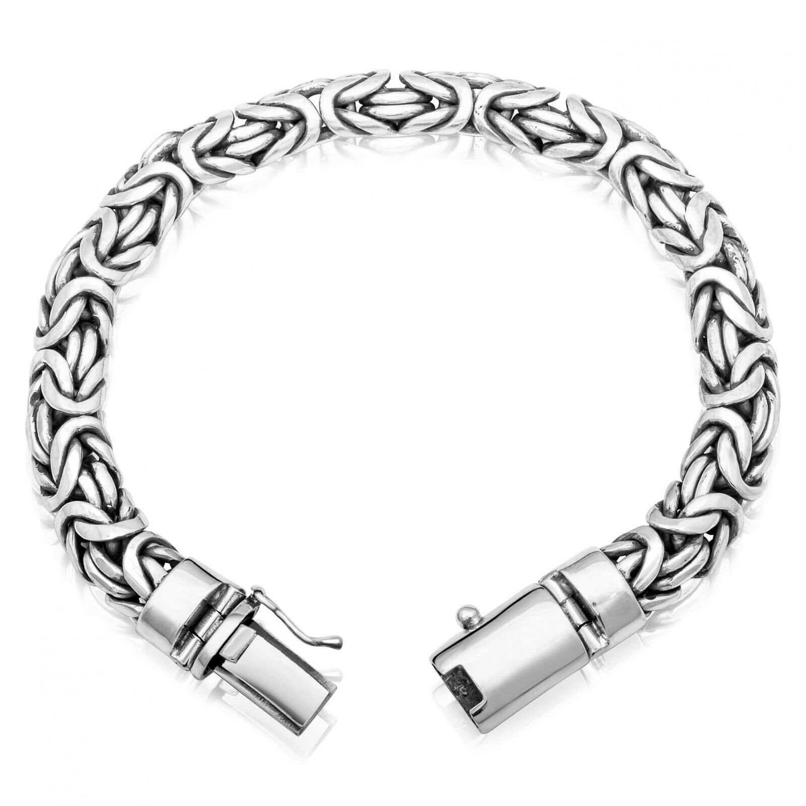 Fein für und Oval Königsarmband Massiv Tony Herren Geschwärzt, Silber Damen 925er 10mm Königsarmband