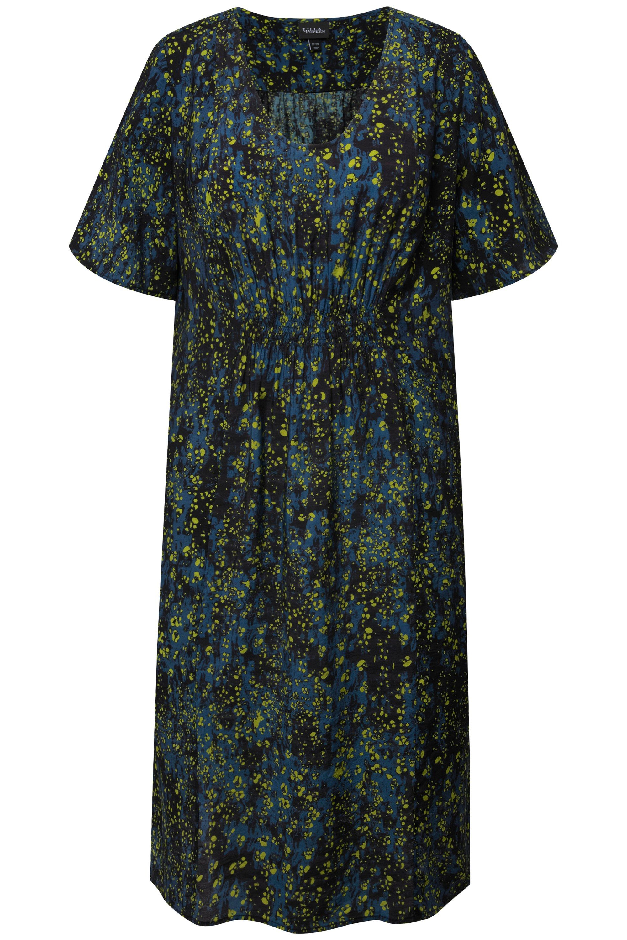 Ulla Popken Jerseykleid Kleid Punkte Smokeinsatz günstig online kaufen