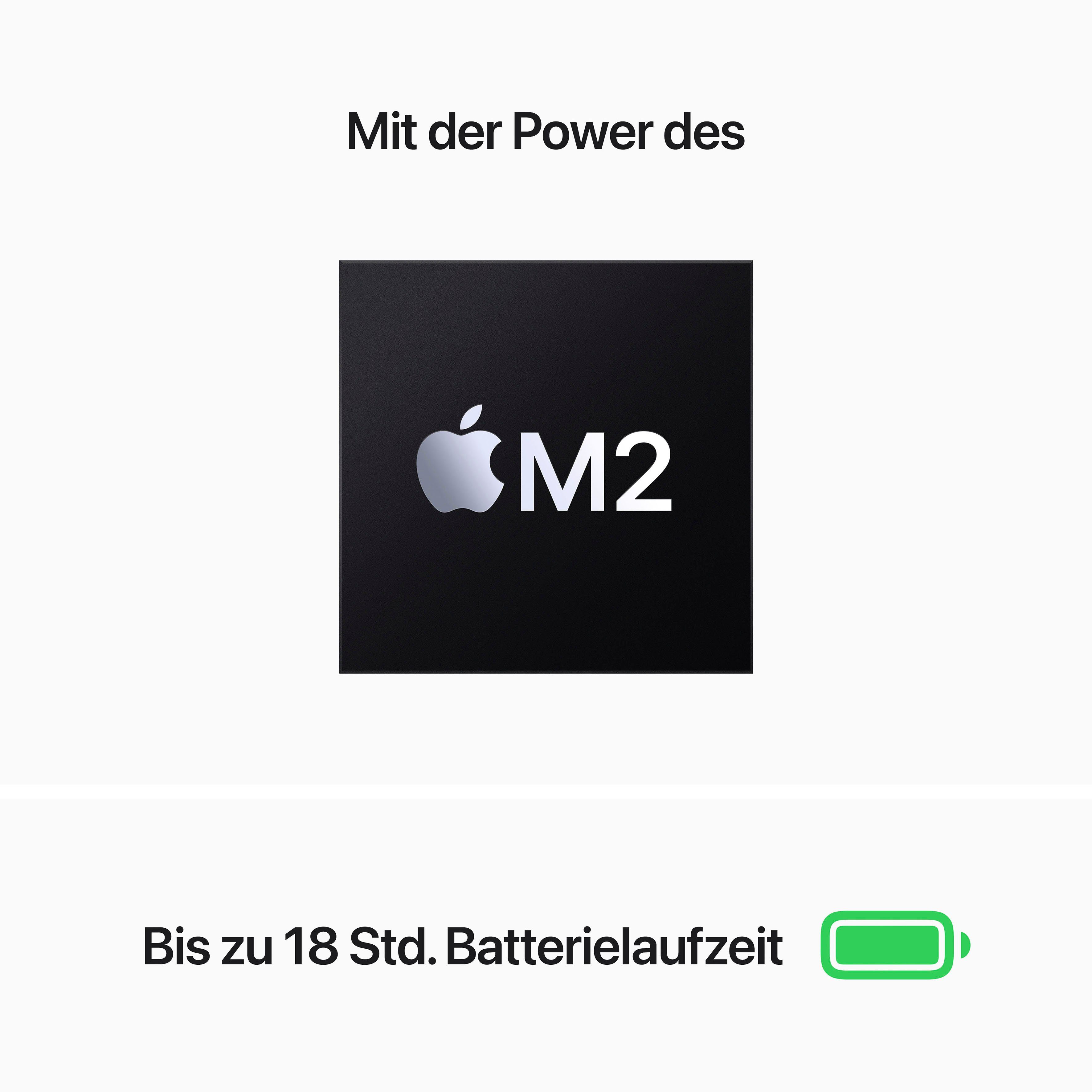 Zoll, (34,46 8-Core 512 SSD) Apple GB silver cm/13,6 CPU, Apple MacBook Notebook Air M2,