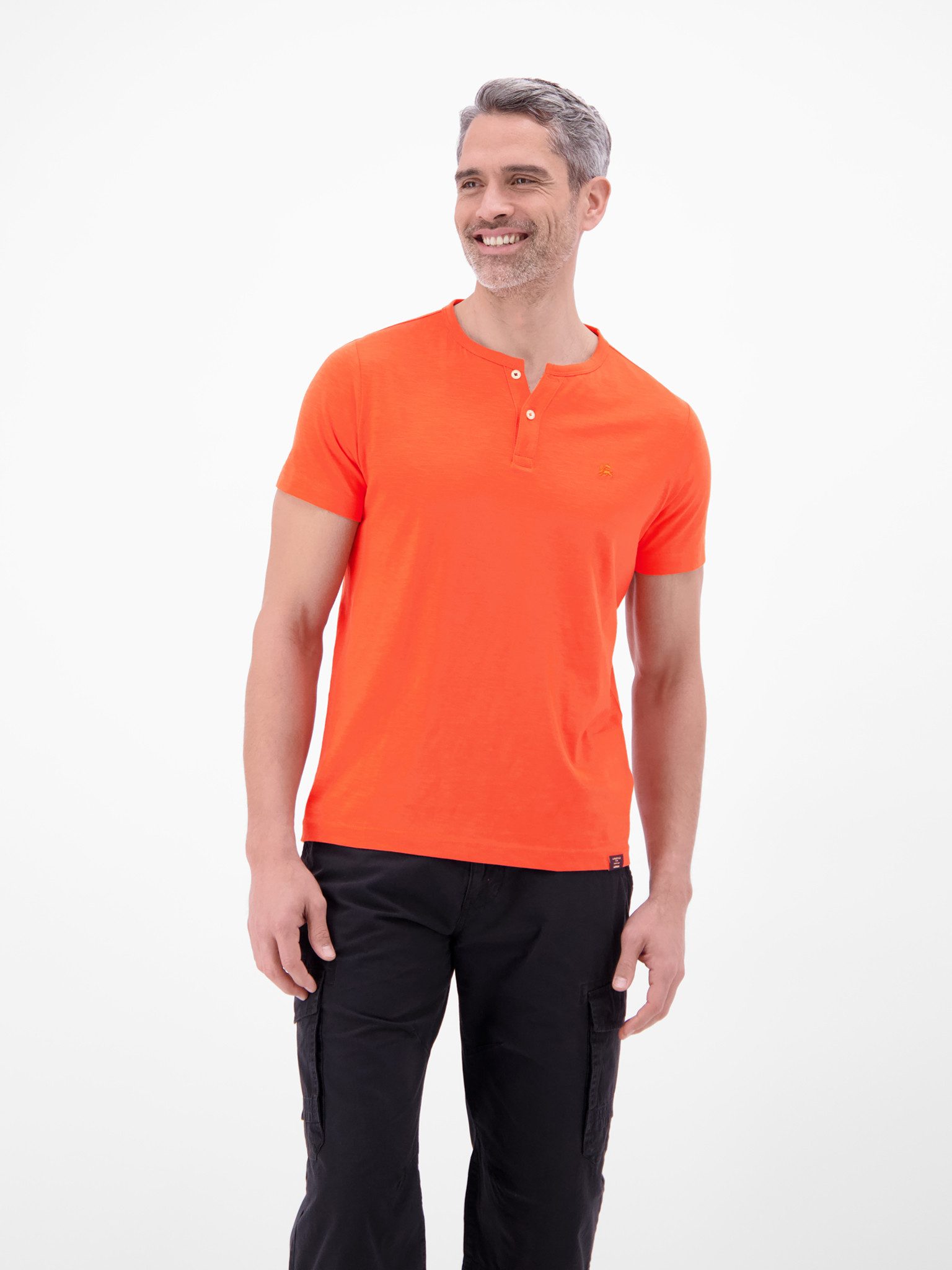 LERROS Kurzarmshirt mit Serafino-Kragen