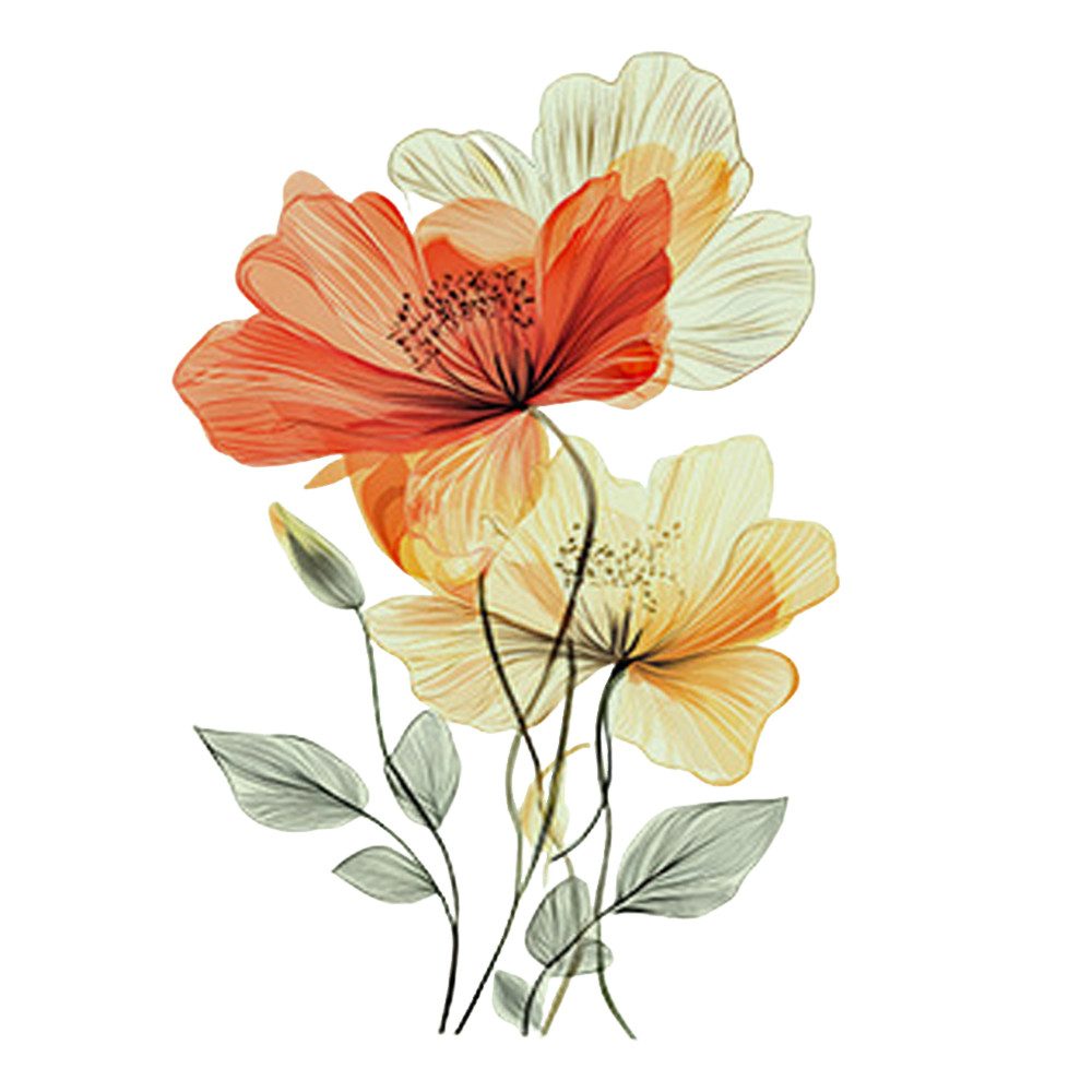 Agger Wandtattoo Wandsticker Blumen Wandtattoo Wandaufkleber für Wohnzimmer, Schlafzimmer Büros Sofa Hintergrund Hause Wanddekoration