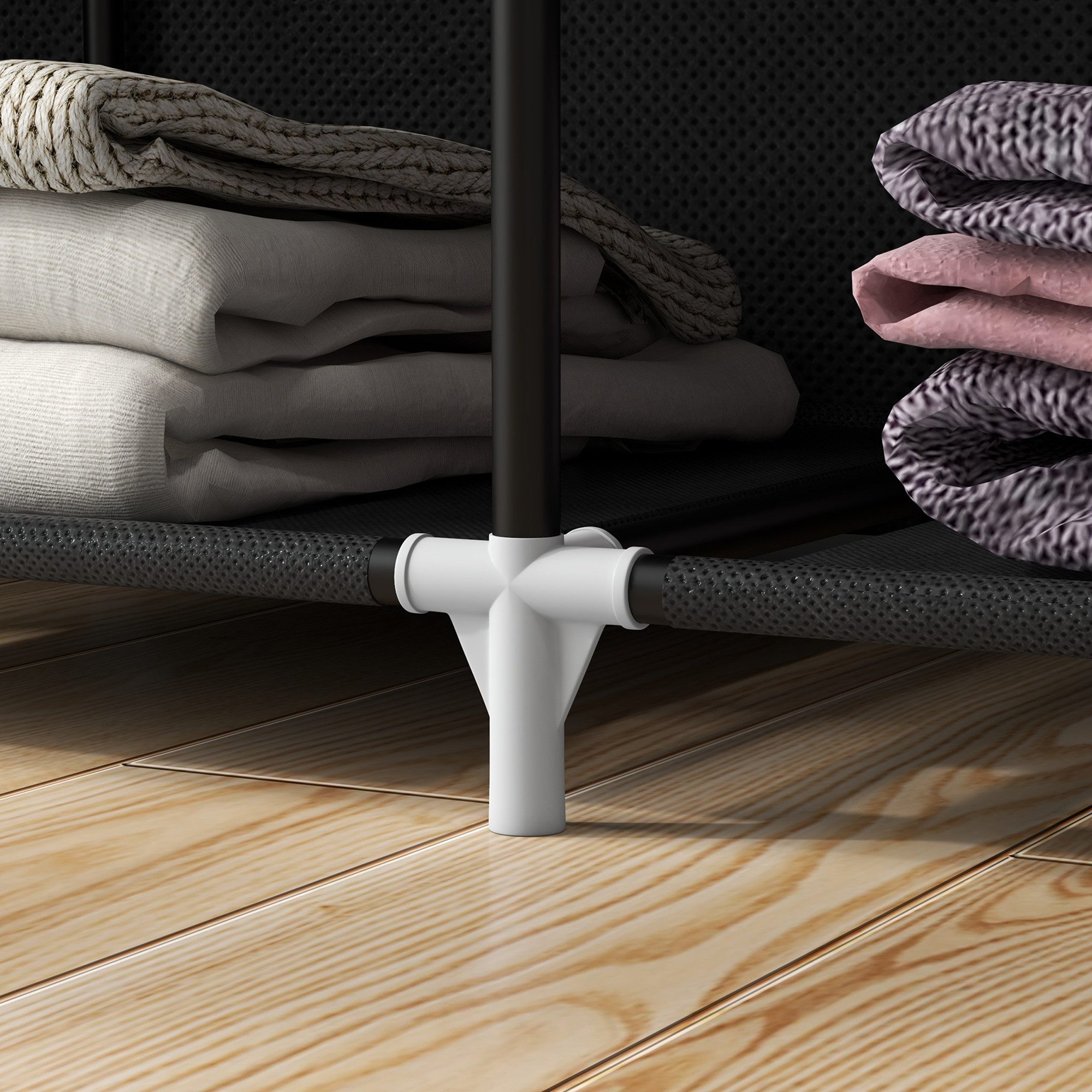 MC Star Stoffschrank mit Kleiderstange 8 Ebenen 125x43x162,5cm hellgrau pla günstig online kaufen