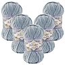 5 x ALIZE Velluto 428 Medium Grey