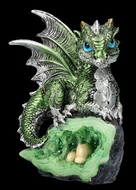 Figuren Shop GmbH Fantasy-Figur Drachen Figur - Grüner Wächter - magische Dekofigur Fantasy Dekoration