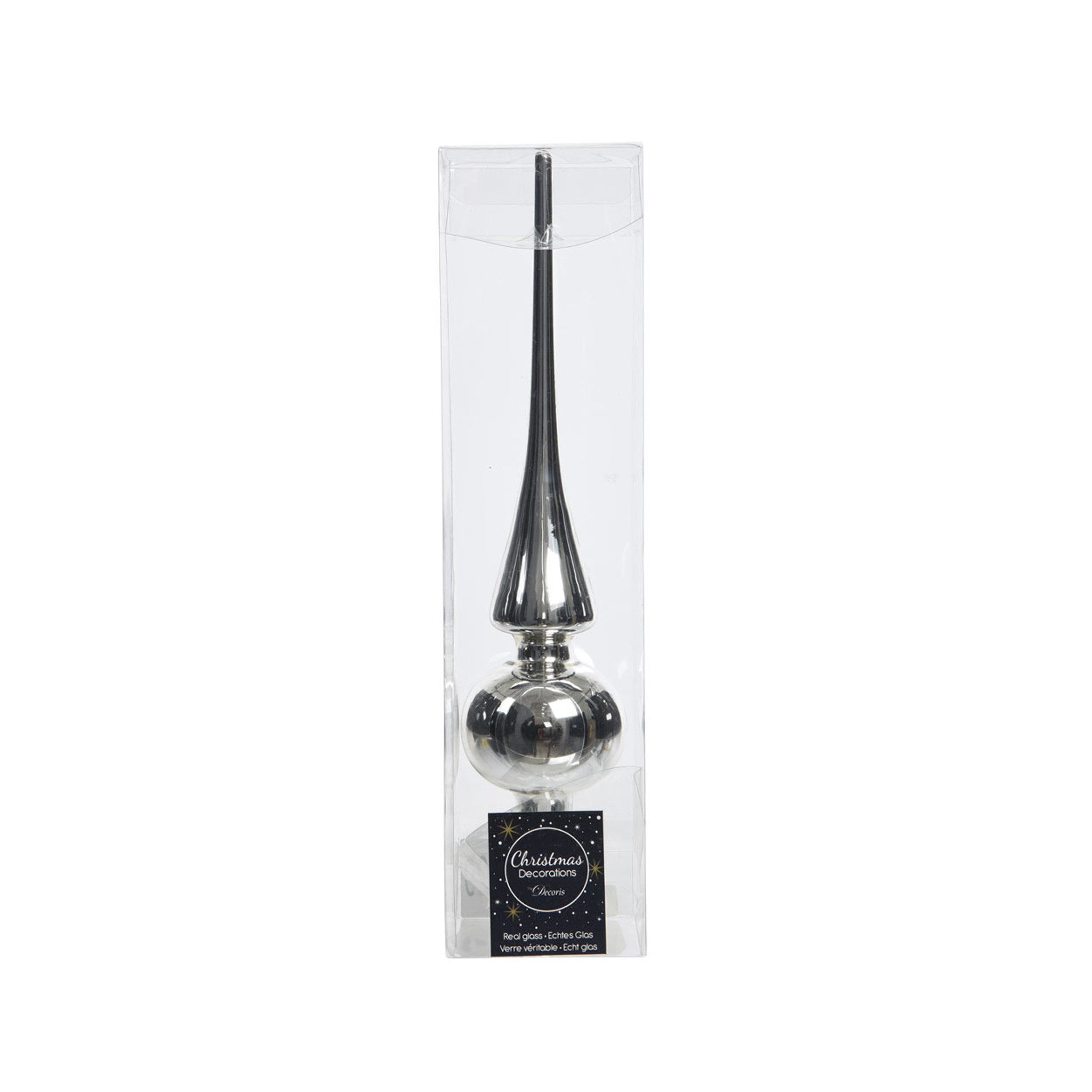 Christbaumspitze Aus Glas 31cm - Elegante Weihnachtsbaumspitze In Schwarz