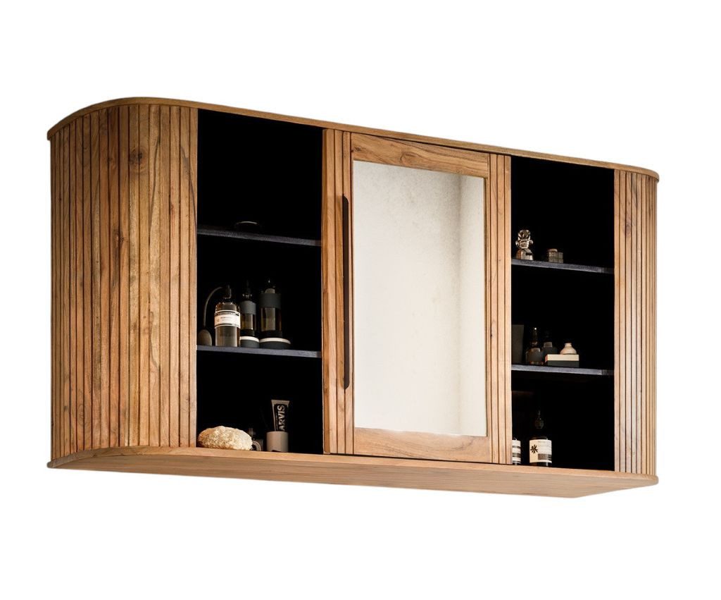 Main Möbel Badezimmerspiegelschrank Spiegelschrank 145x75cm 'Atlantic' Akazie massiv