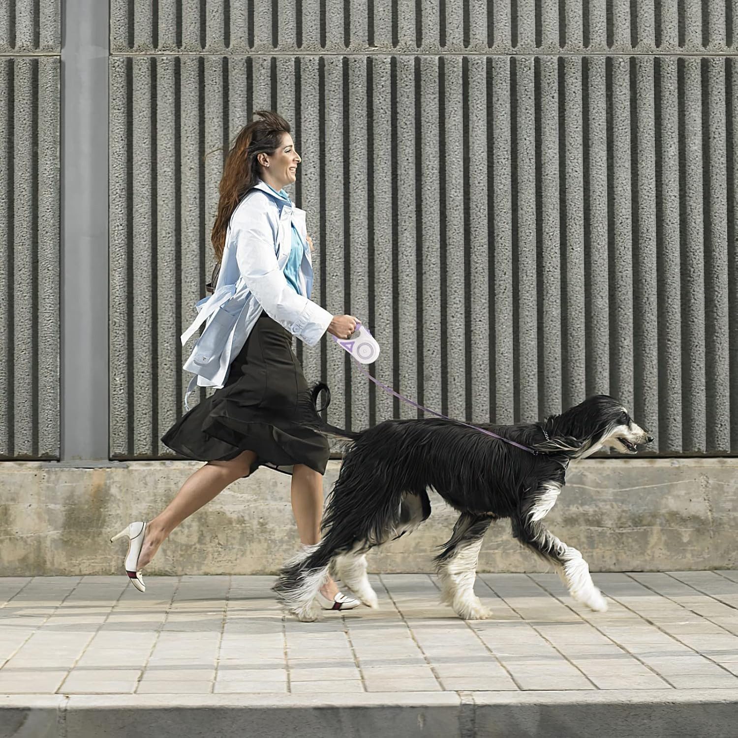 MOPUEA Hundeleine Hundeleine 5 Meter, Einziehbare Hundeleine, Langlebige Hundeleine, (Hundeleine, Einziehbare Hundeleine mit LED Licht für Training und Spaziergang), LED Sicherheitslicht, 5 m Auszug, rutschfester Griff, langlebig
