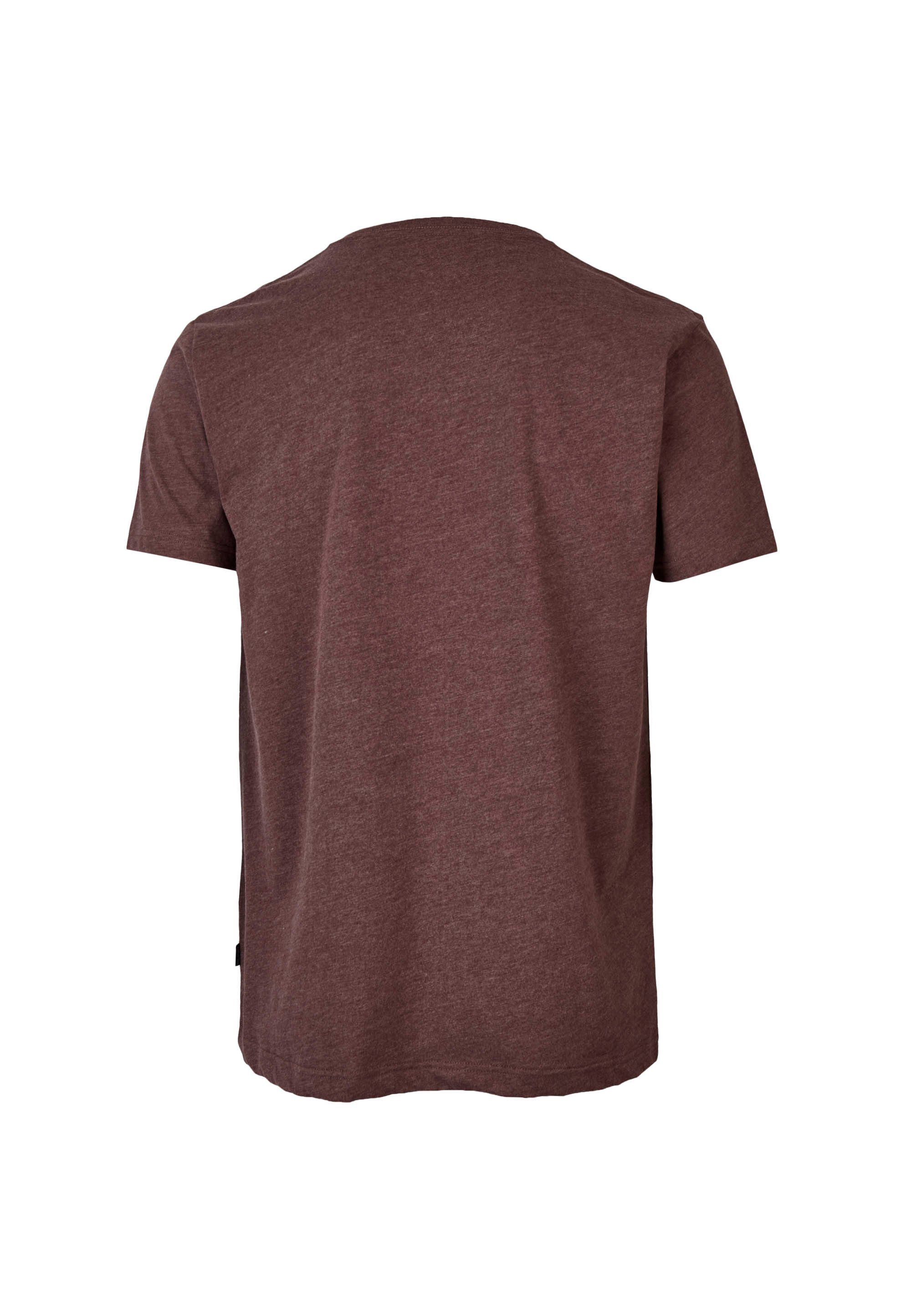 Regular T-Shirt Schnitt V Cleptomanicx mit rot Ligull lockerem