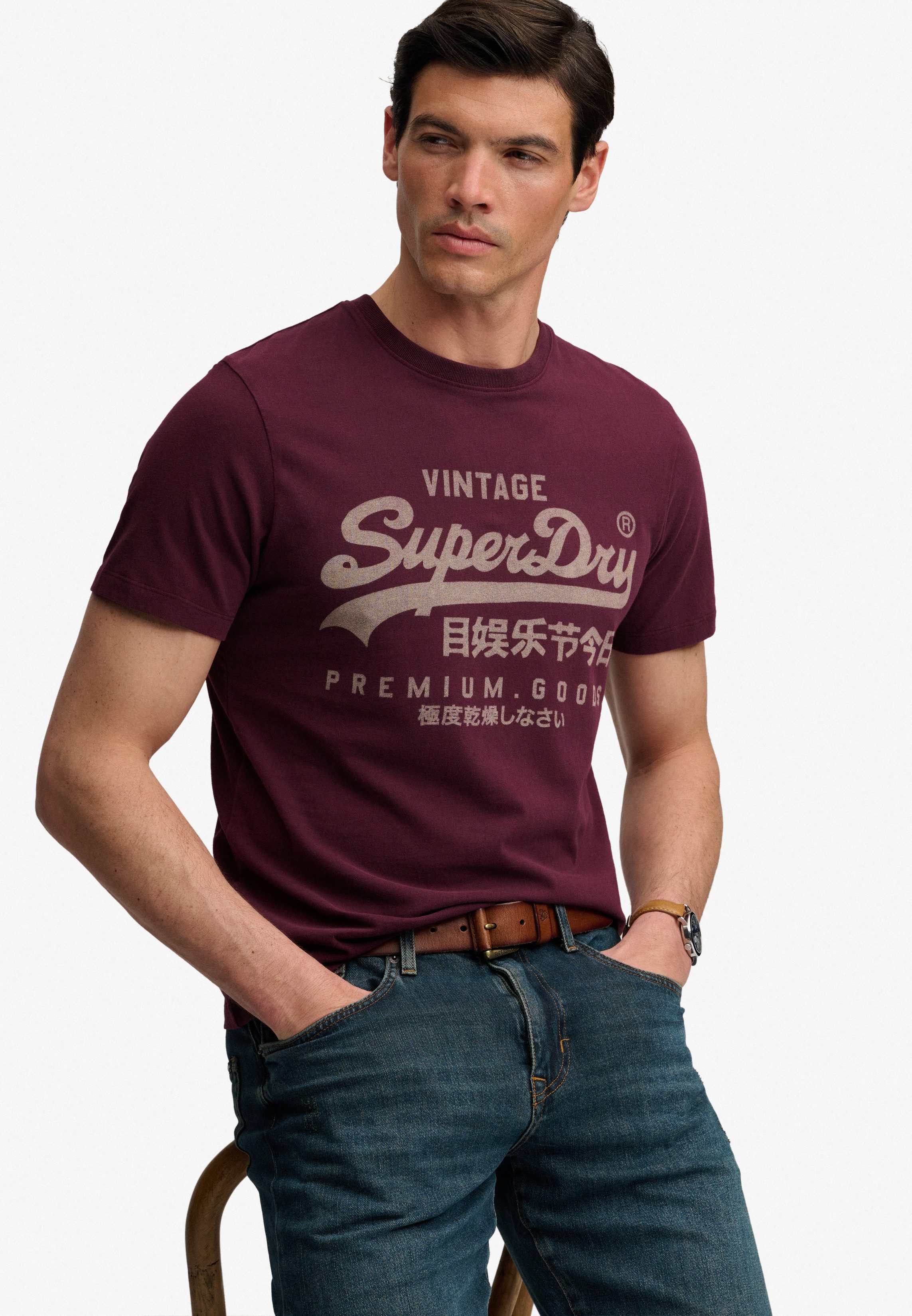 Superdry Rundhalsshirt VL CLASSIC TEE Baumwolle, relaxed fit