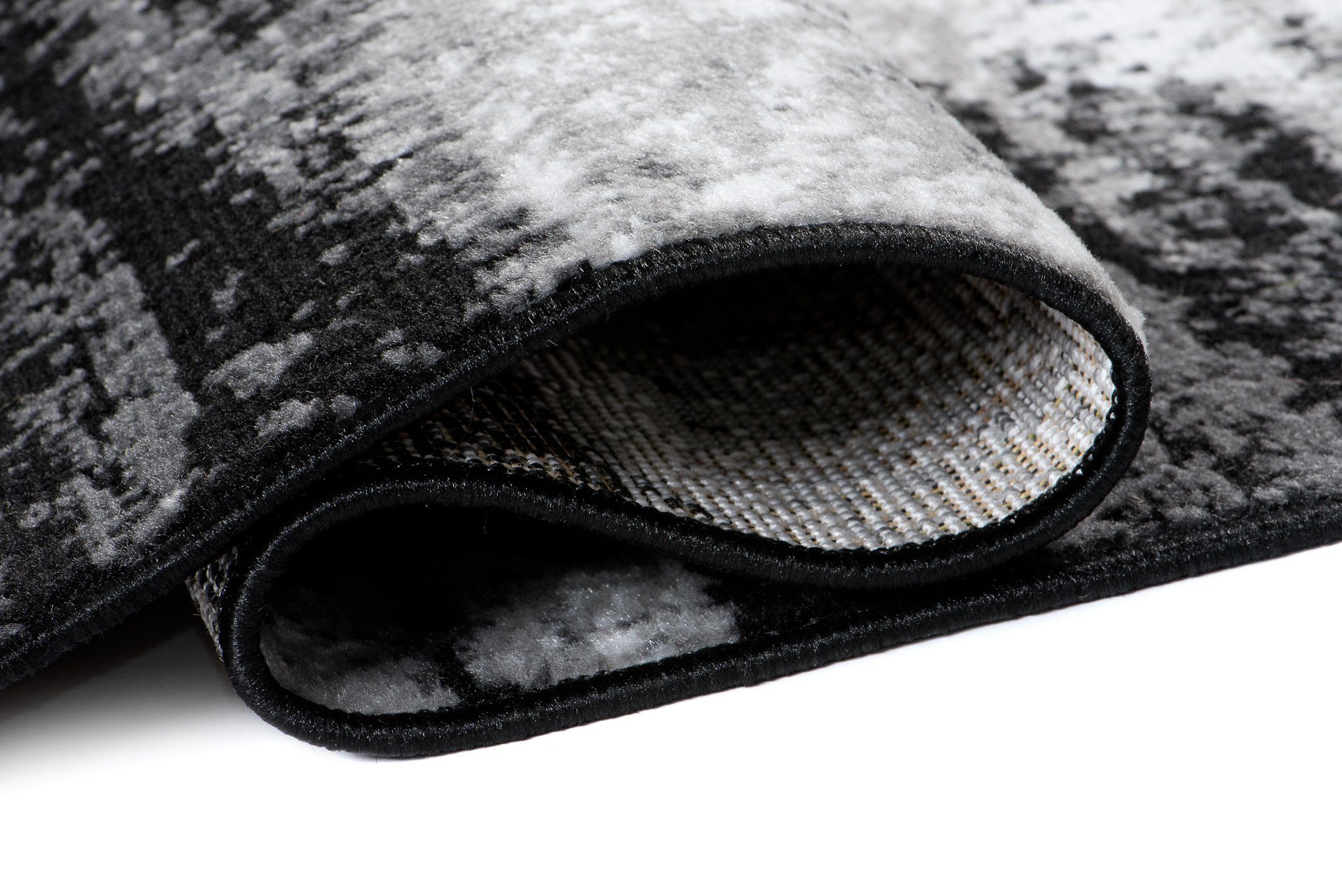 Mazovia Läufer Läufer Flurläufer Modern für Vorzimmer 70 cm Breit Grau Schwarz, 70 x 100 cm, Kurzflor, Meterware, Höhe 8 mm