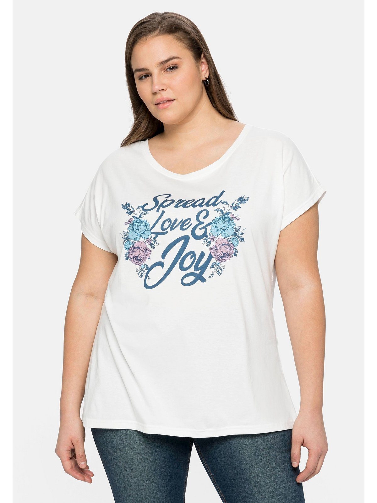 Browns Joe sheego mit Blumendruck Größen by Große Statement-Print und T-Shirt