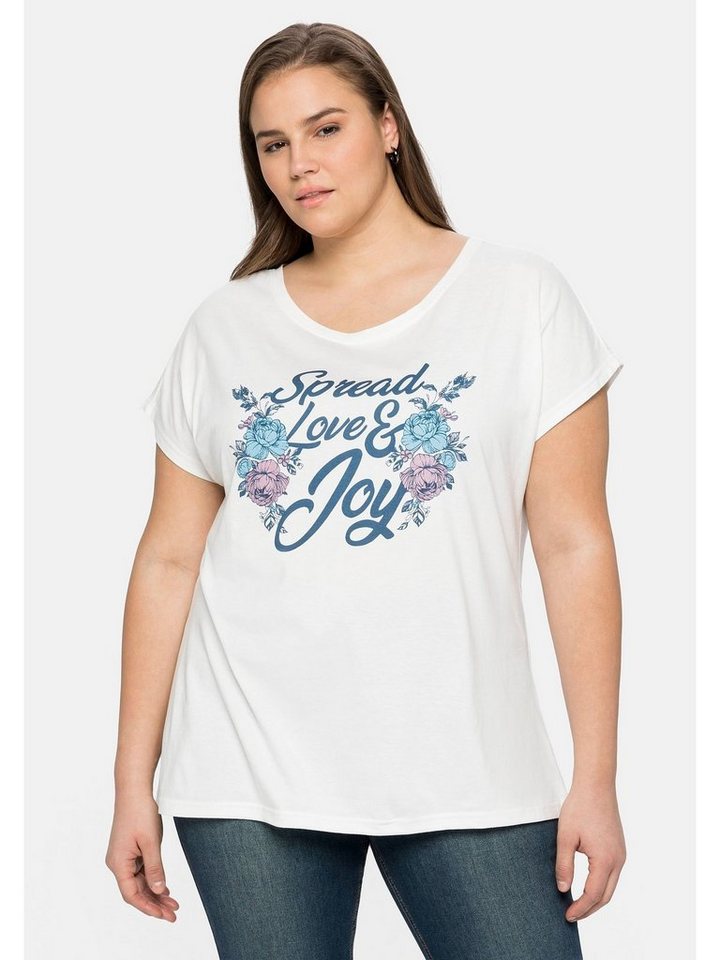 sheego by Joe Browns T-Shirt Große Größen mit Blumendruck und  Statement-Print