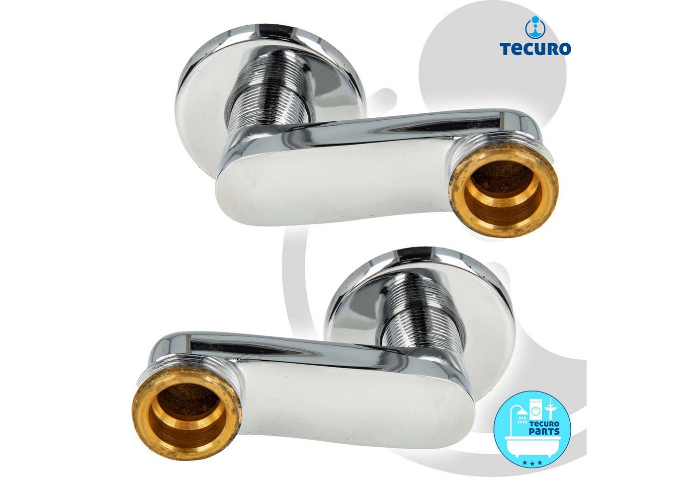 Thumbnail - tecuro Badarmatur S-Anschluss versetzt um 40/60/80 mm, für Wandarmaturen, 2-er Set