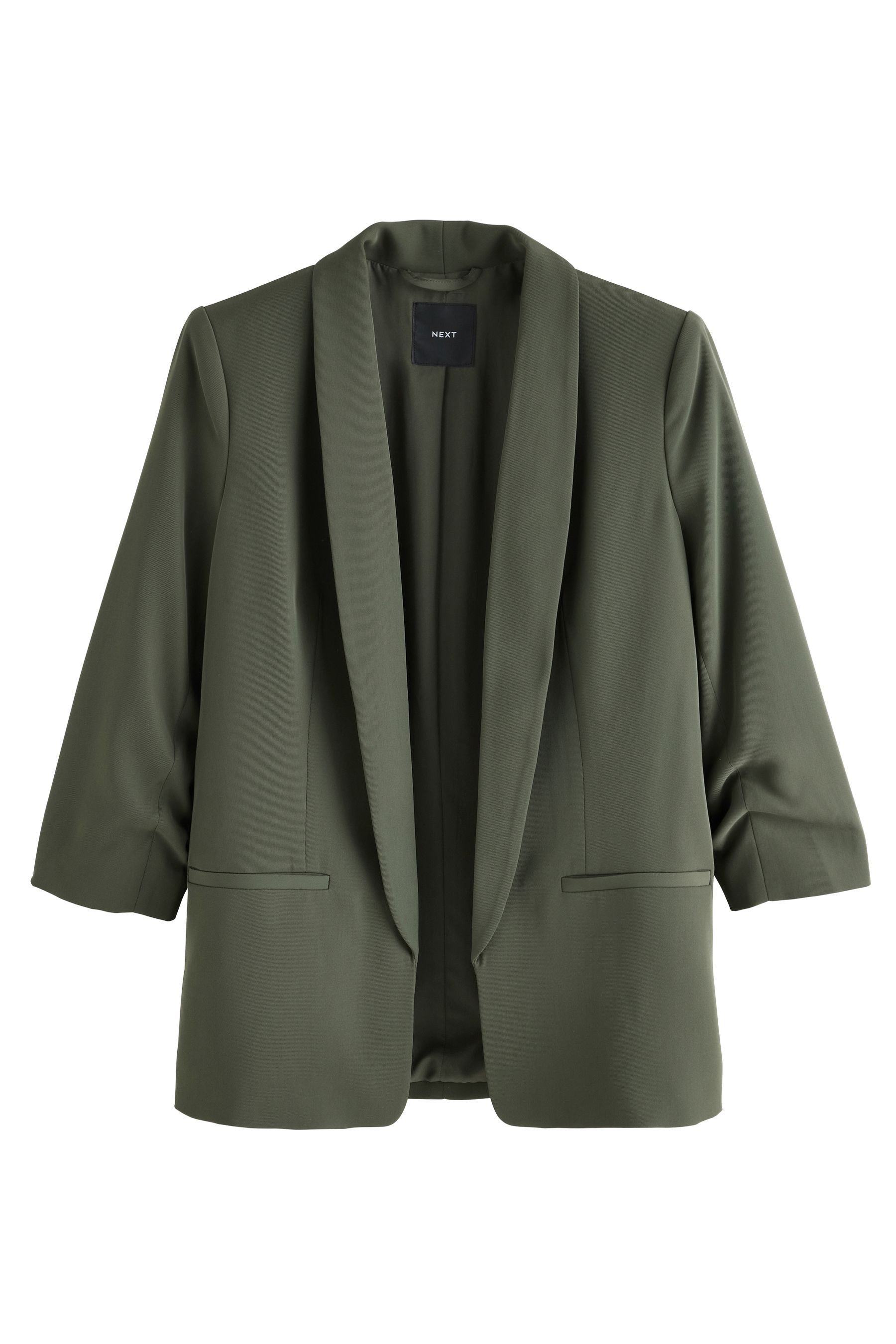 Jackenblazer Relaxed Fit Blazer mit Raffärmeln und Vichykaros