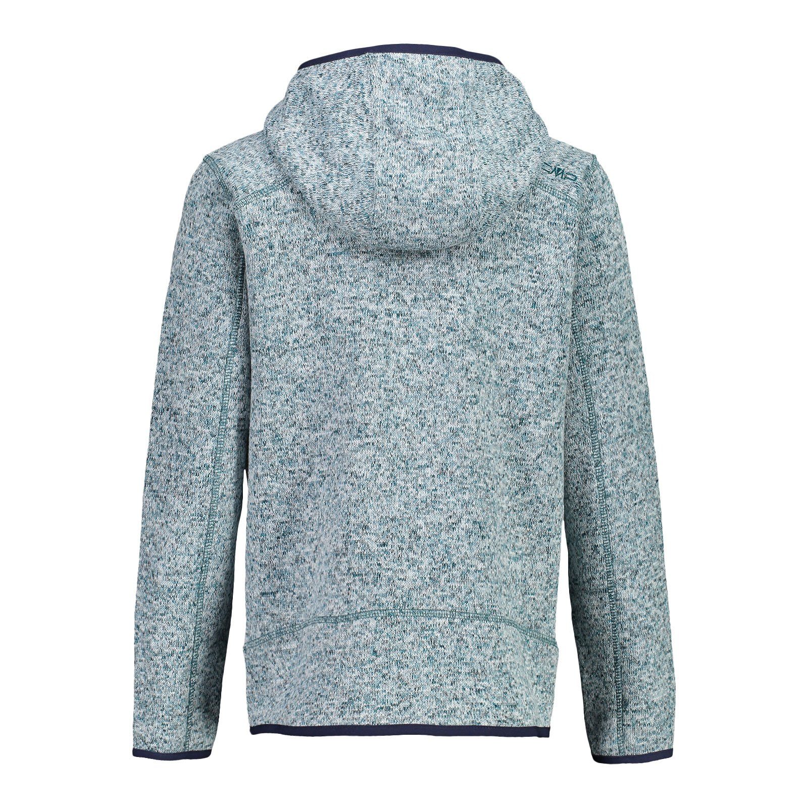 melange-blue Strickfleecejacke mit 34EG Knit-Tech Kapuze CMP Kapuzenstrickjacke bottle