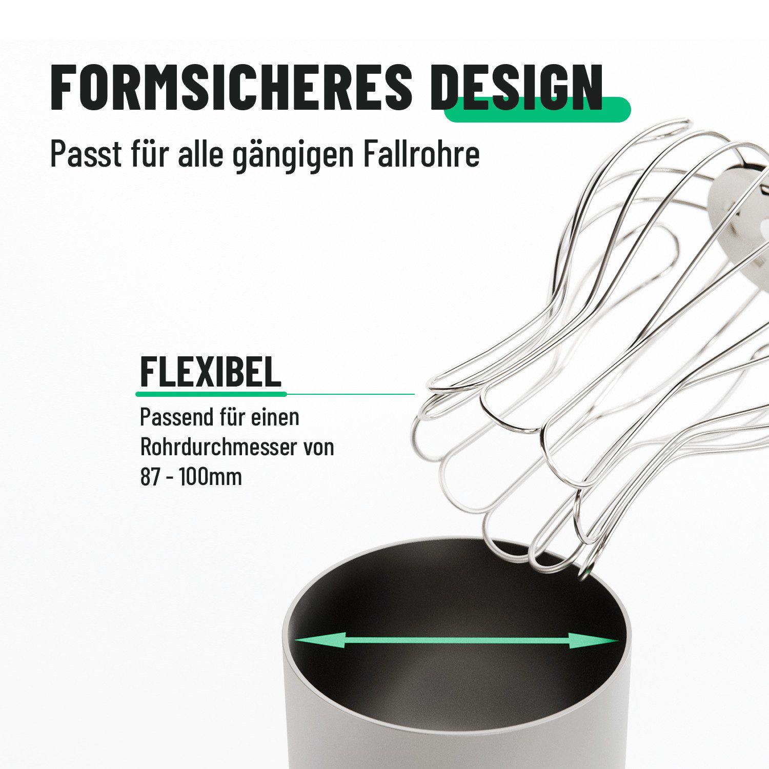 greate. Laubschutznetz Dachrinnen Laubschutz Edelstahl 87 bis 100mm - Fallrohrschutz (1-St)
