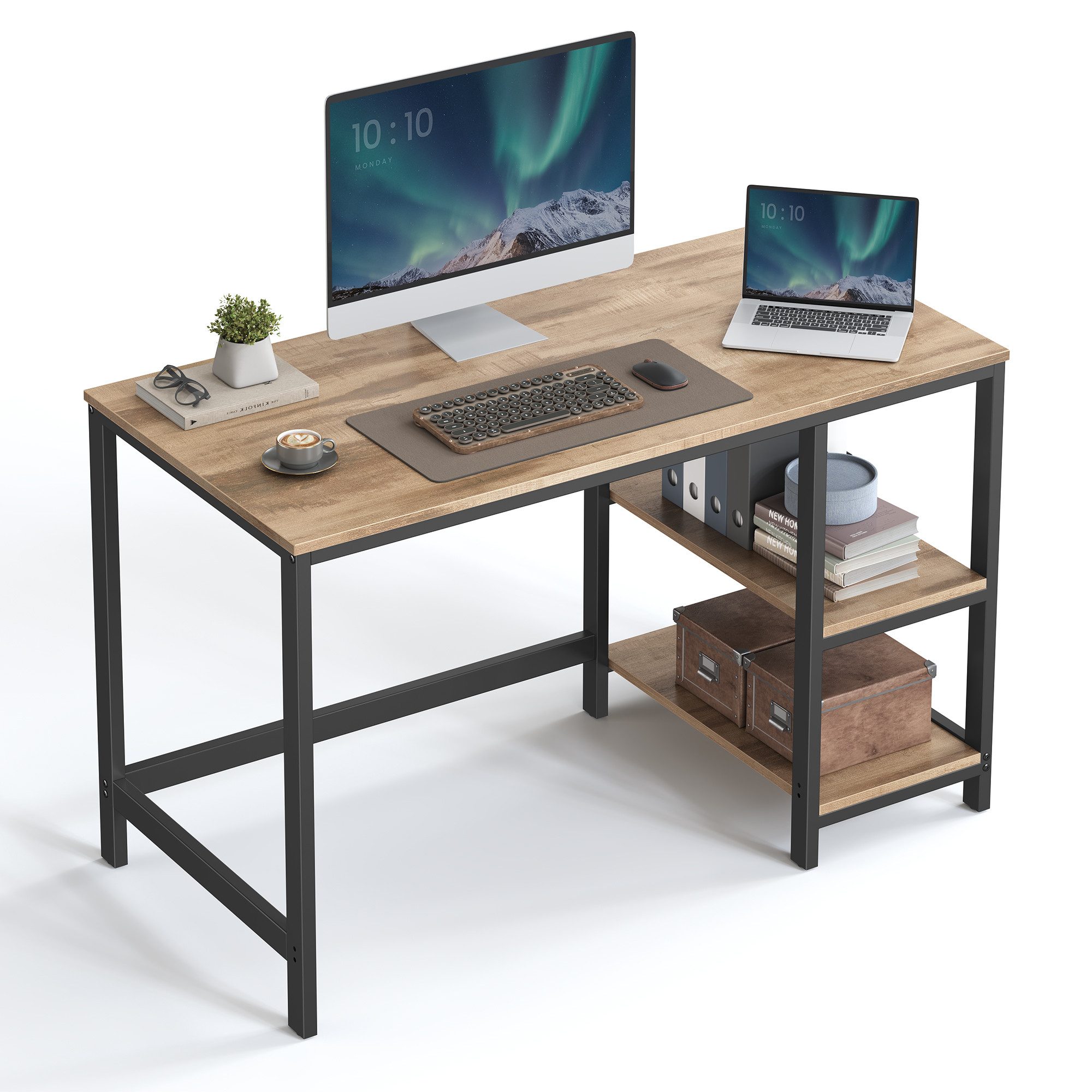 VASAGLE Schreibtisch Computertisch, 120/140cm Bürotisch mit günstig online kaufen