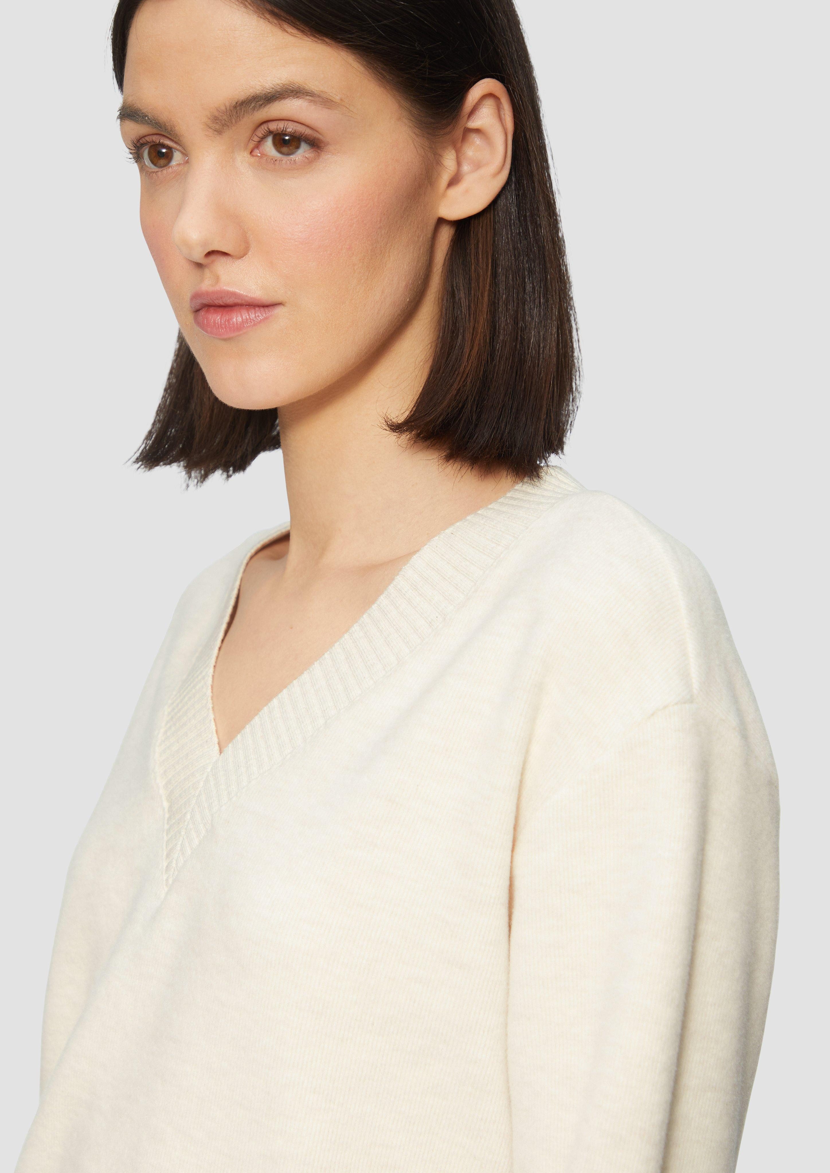 s.Oliver Sweatshirt Weiches Sweatshirt mit V-Ausschnitt günstig online kaufen