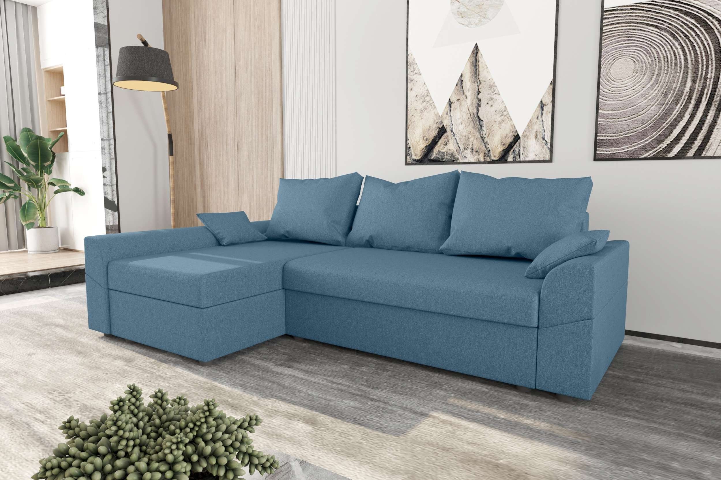 Stylefy Ecksofa Aurora, L-Form, Eckcouch, Sofa, Sitzkomfort, mit Bettfunktion, mit Bettkasten, Modern Design