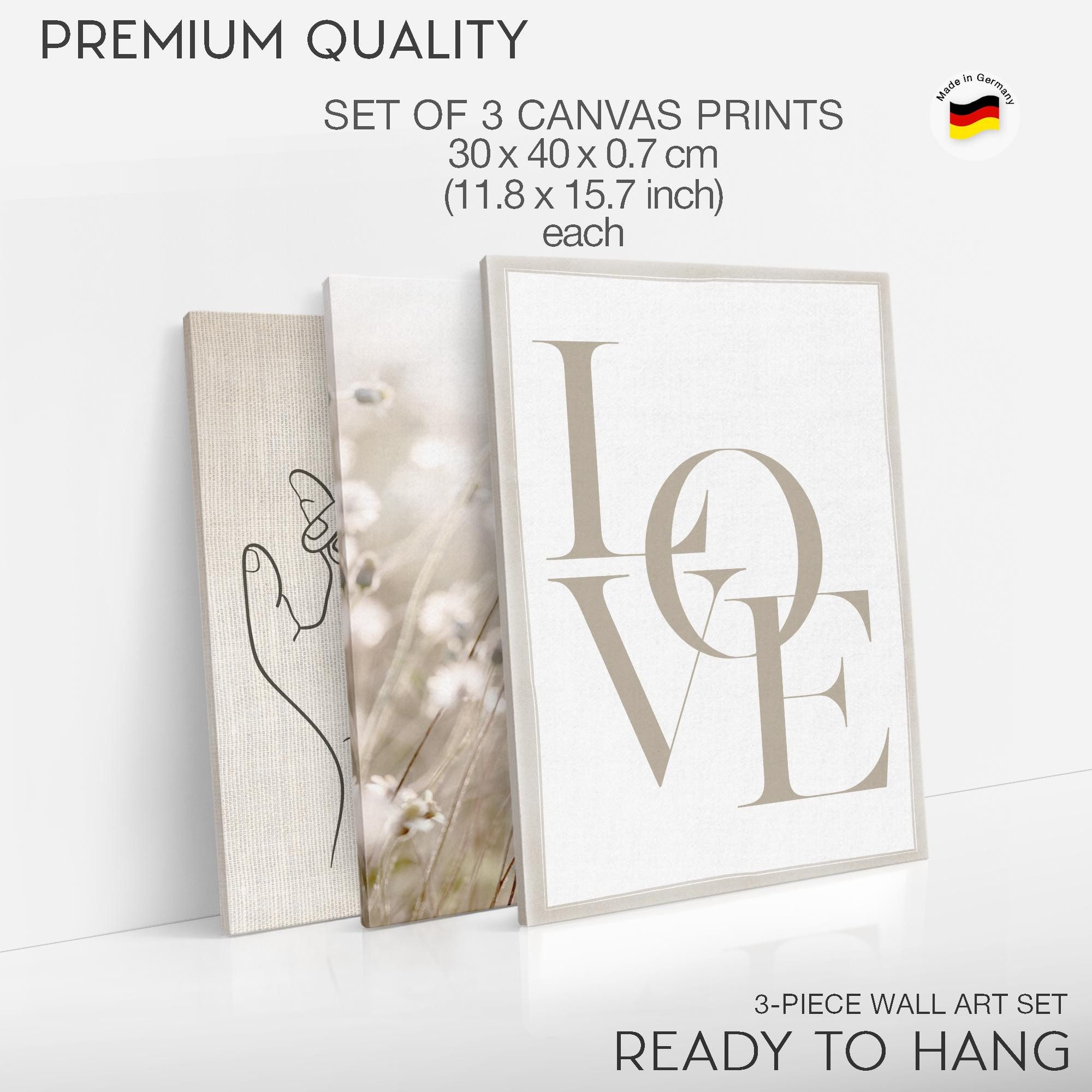 Novart Wandbild Boho Natur Landschaft Wohnzimmer Schlafzimmer Deko Bilderset, Love – Bild 5 von 5