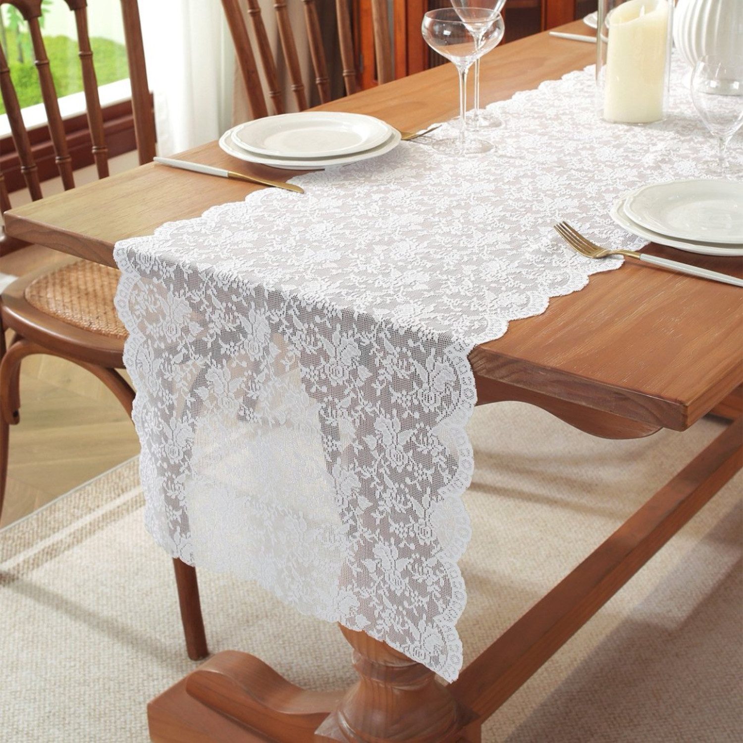 BYSURE Tischläufer, Tischläufer Spitze Waschbarer und Dauerhaft günstig online kaufen