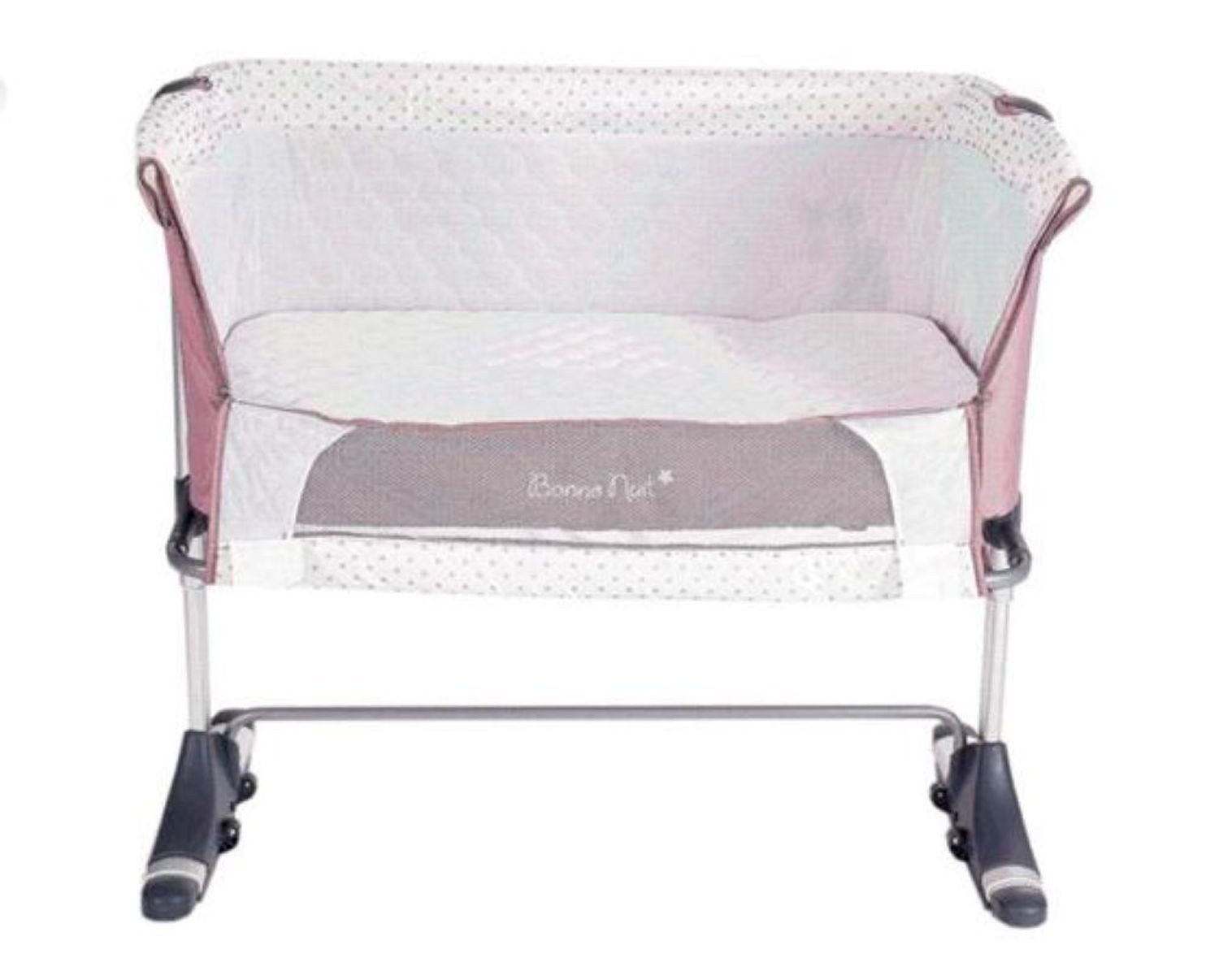 Kikkaboo Komplettbett Beistellbett Bonne Nuit, verstellbar, eine Seite zum Öffnen, 2 Räder