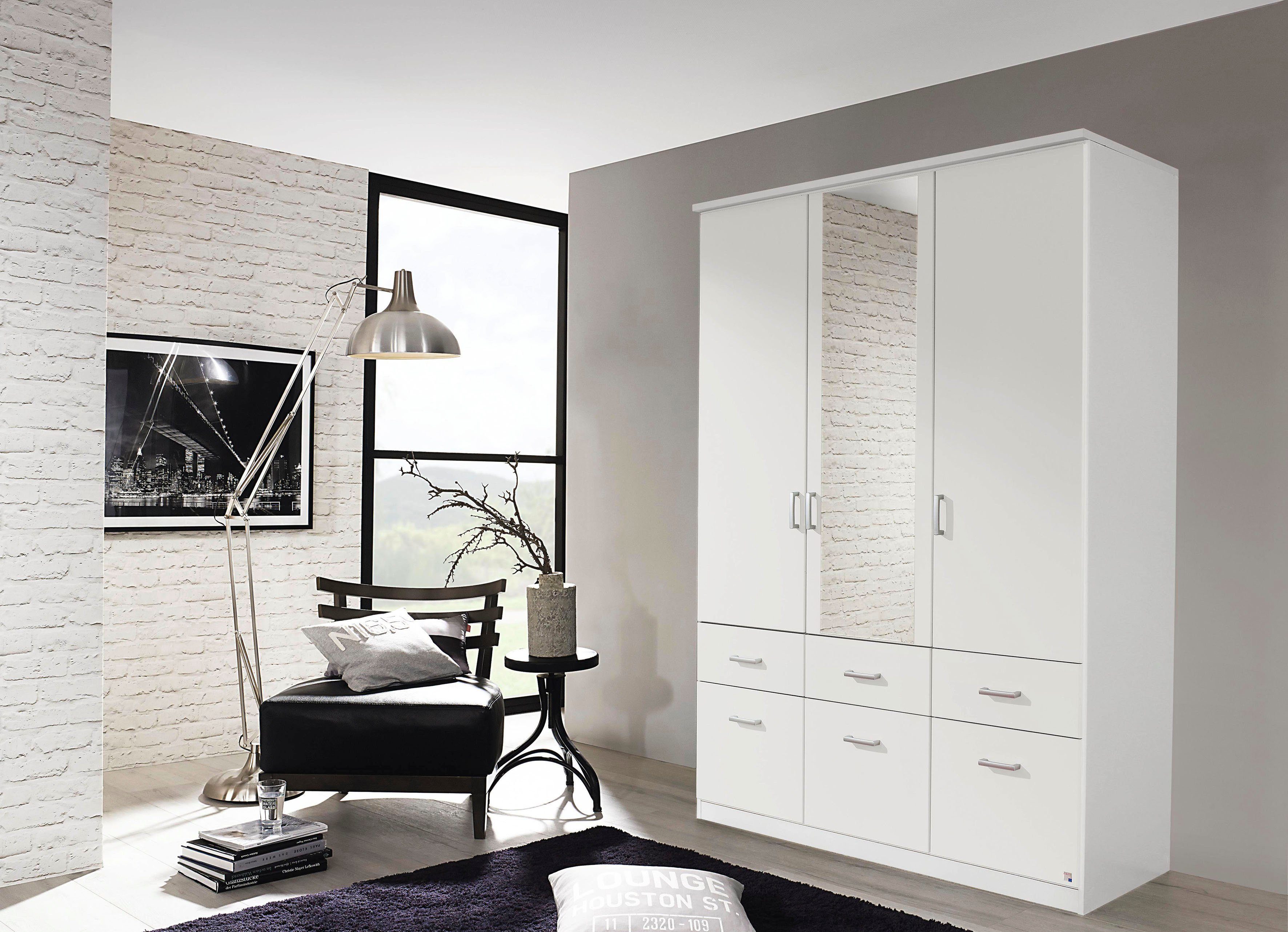 rauch Kleiderschrank Kleiderschrank Schrank Garderobe deckenhoher Schrank BREMEN (optional mit Spiegel, Breiten: 91/136/181 cm, Höhe: 199 cm) in vielen Farbvari – Bild 2 von 5