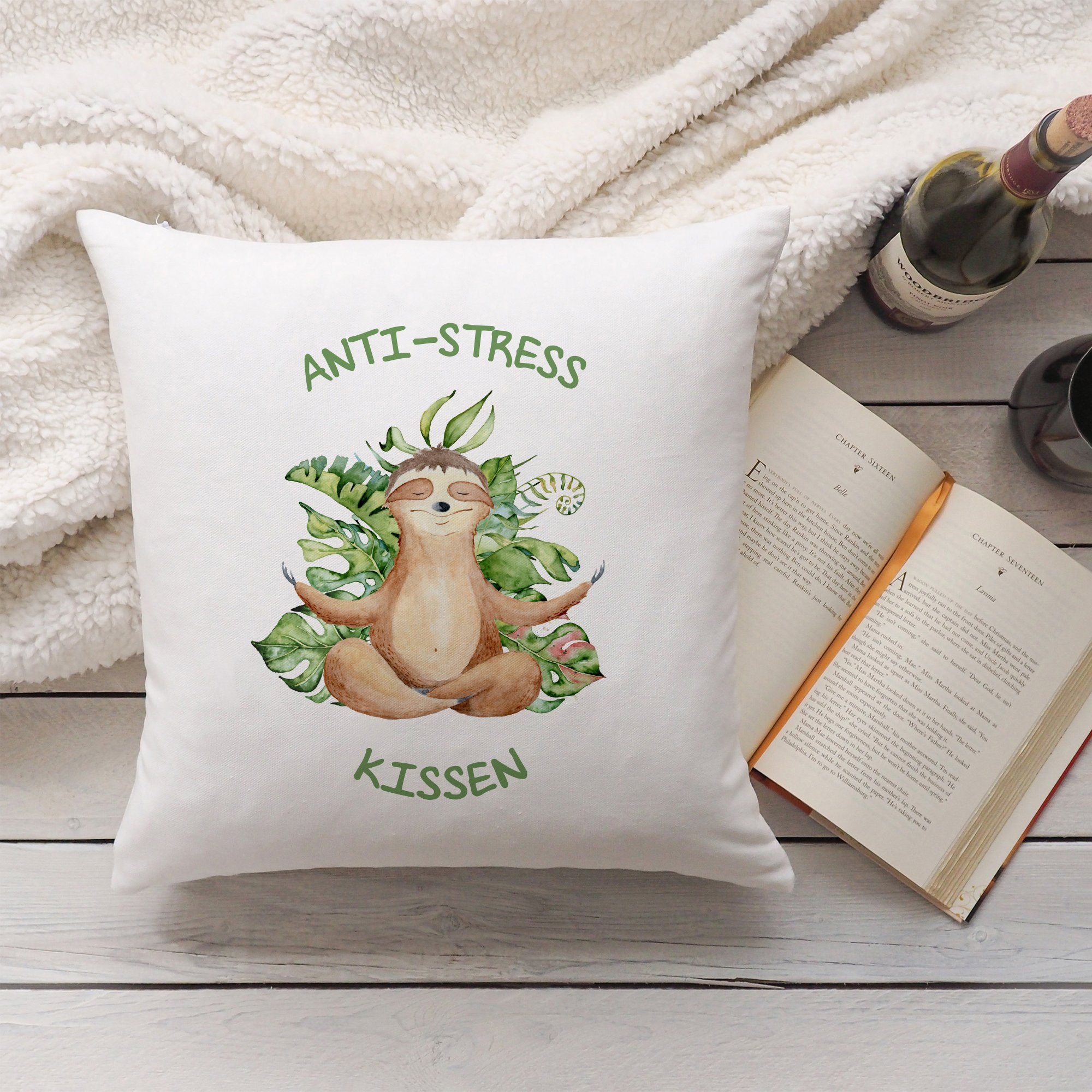 GRAVURZEILE Zierkissen mit Spruch - Anti-Stress Kissen - Lustiges Geschenk für Familie -, starke Farben ohne verblassen, Maschinenwäsche geeignet - mit Füllung