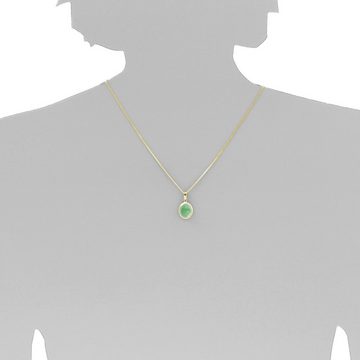 OSTSEE-SCHMUCK Kette mit Anhänger - Jolin - Gold 333/000 - Jade (2-tlg)