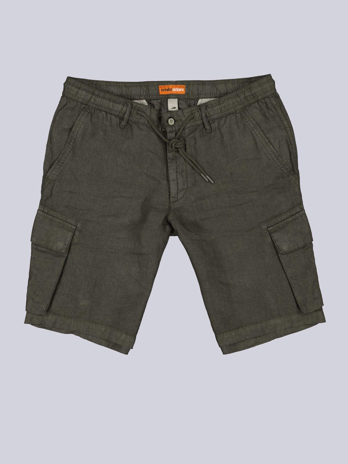 emilio adani Cargobermudas Herren Cargo-Bermuda aus 100% Leinen, Oliv – Bild 4 von 5