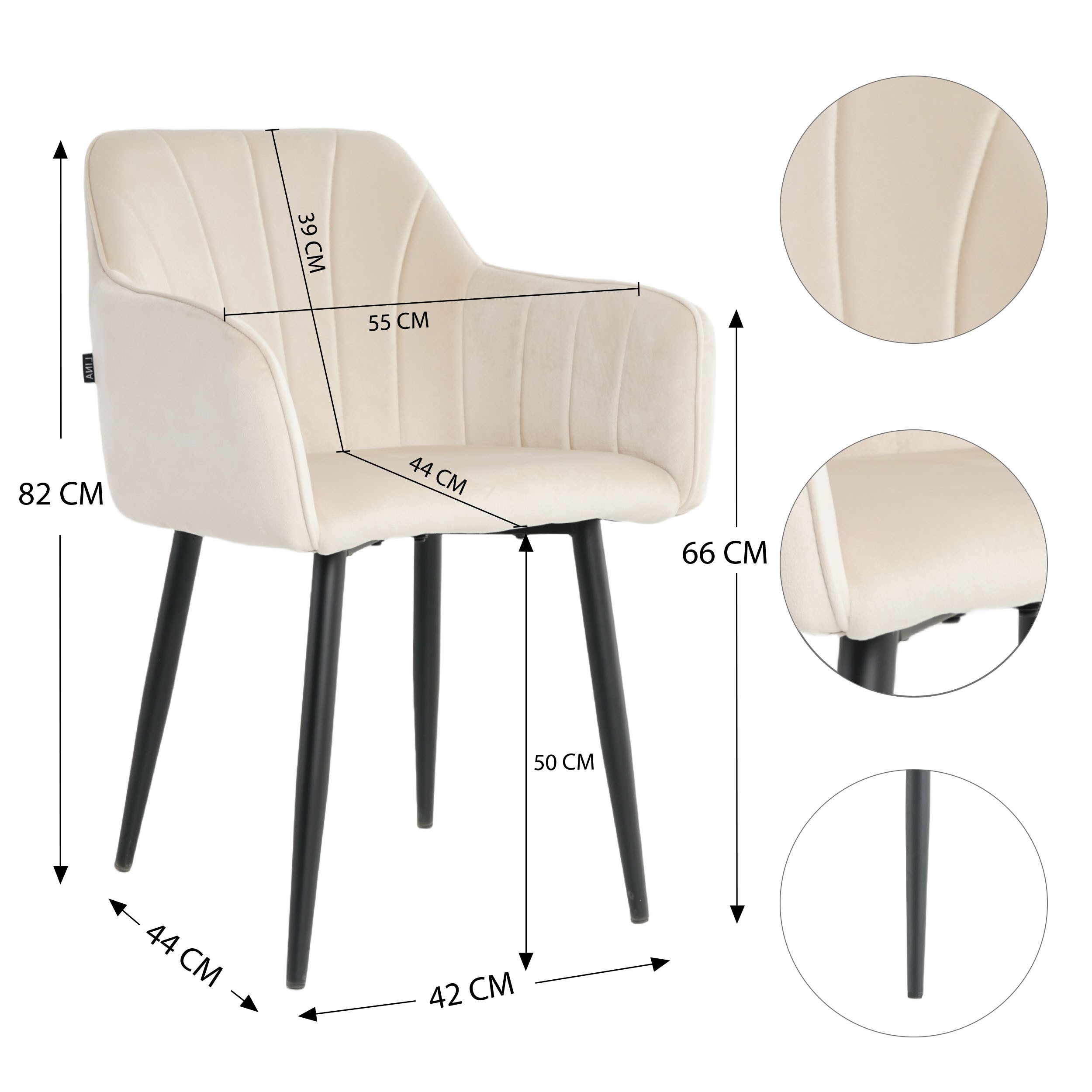 Lina® Esszimmerstuhl Rio Esszimmerstühle 2er Set – Samt & Metall, Modern & günstig online kaufen