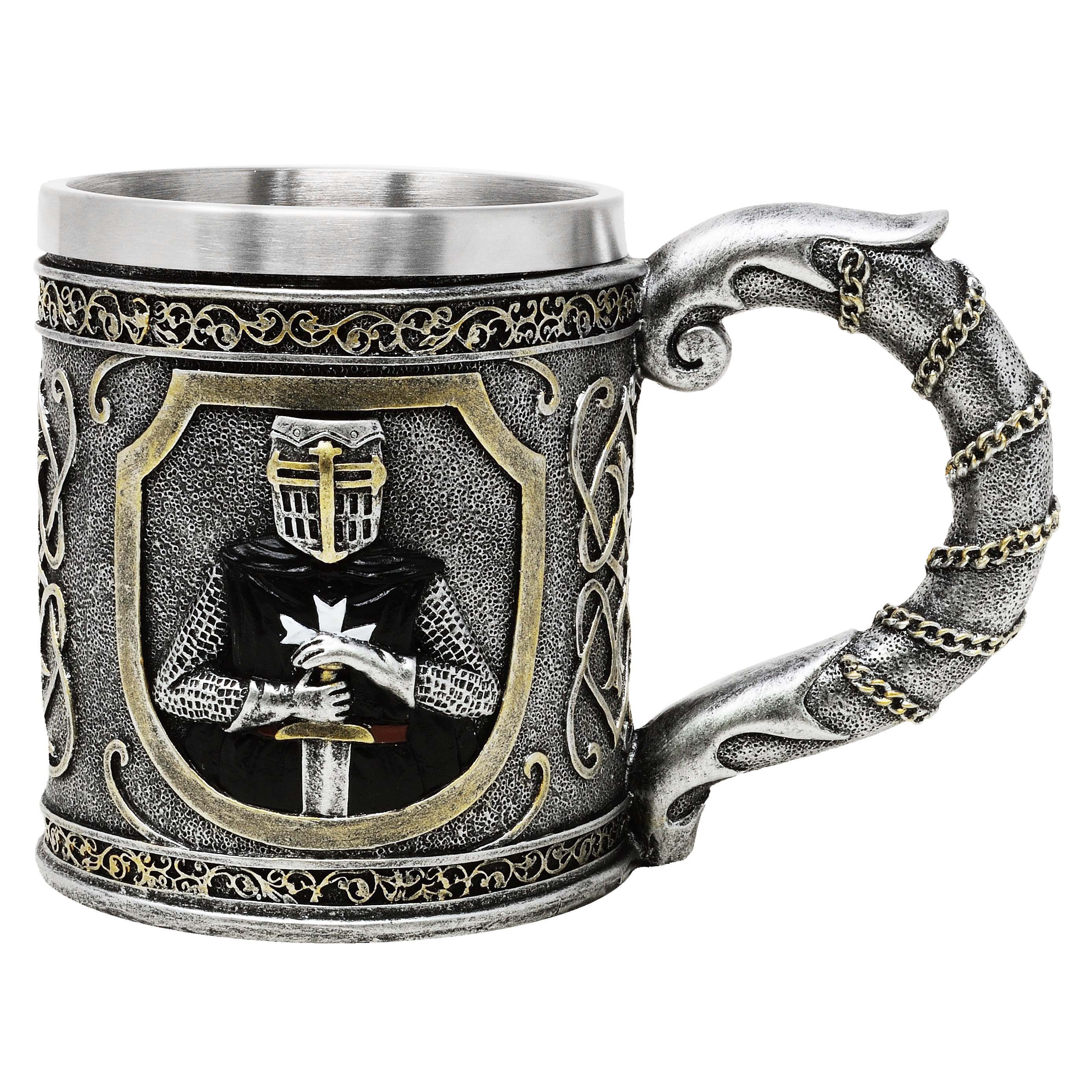 Bierkrug Krug Kreuzritter schwarz - Met, Bier, Ritter