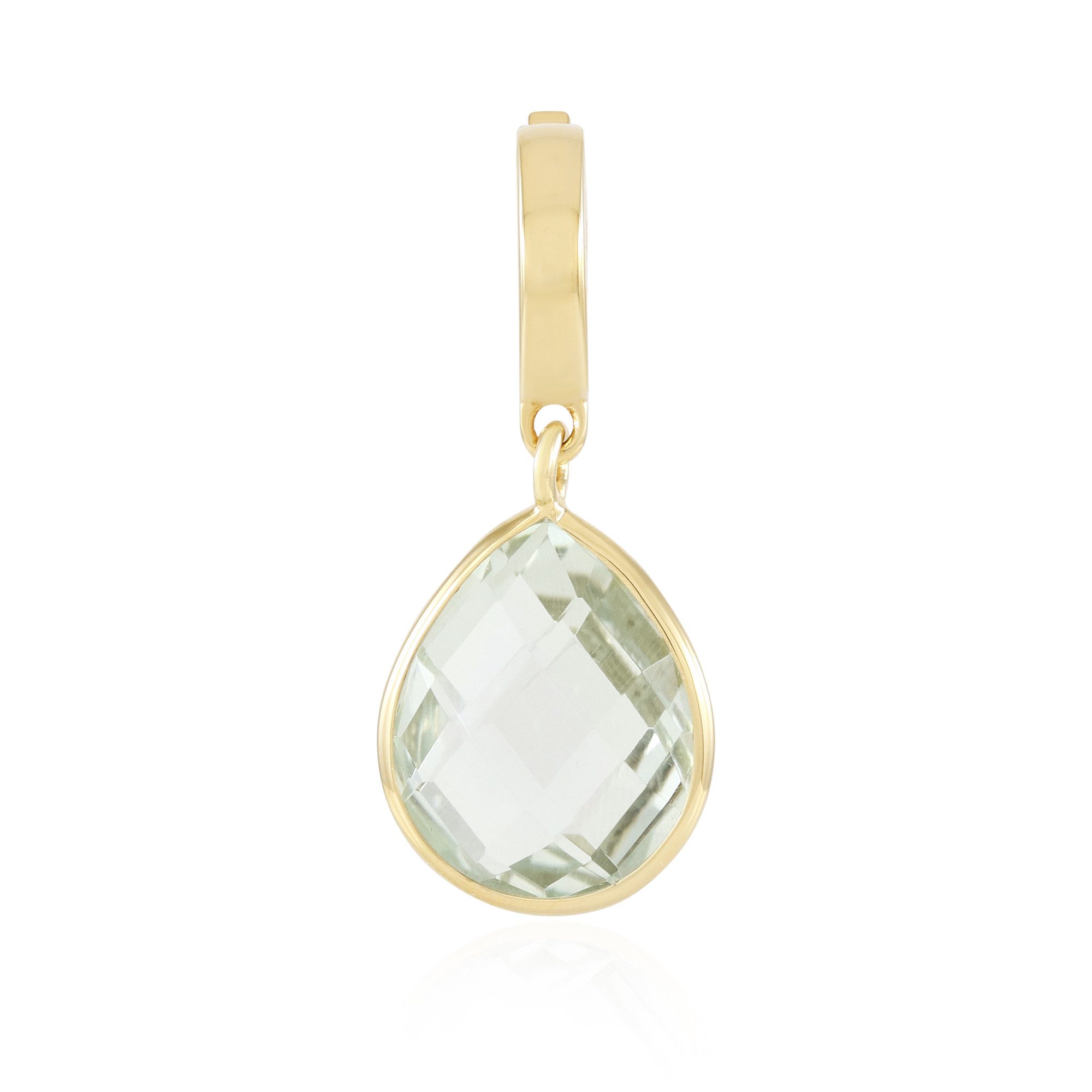 Cavill Kettenanhänger Cavill Grüner Amethyst 2,25 ct Tropfen 925 Silber vergoldet (1-tlg)