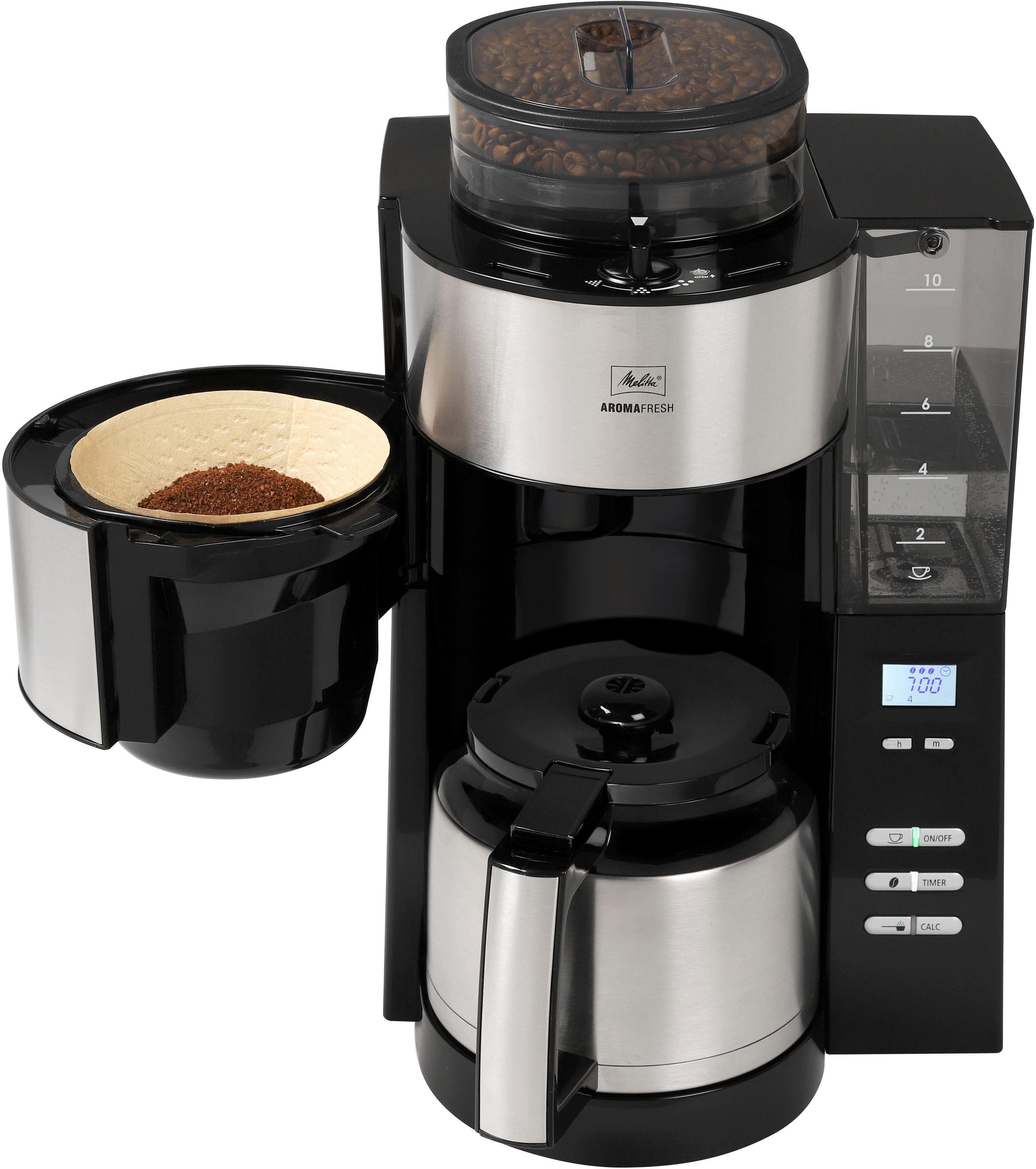 Melitta Kaffeemaschine mit Mahlwerk AromaFresh Therm 1021-12, 1,2l  Kaffeekanne, Papierfilter 1x4 online kaufen | OTTO